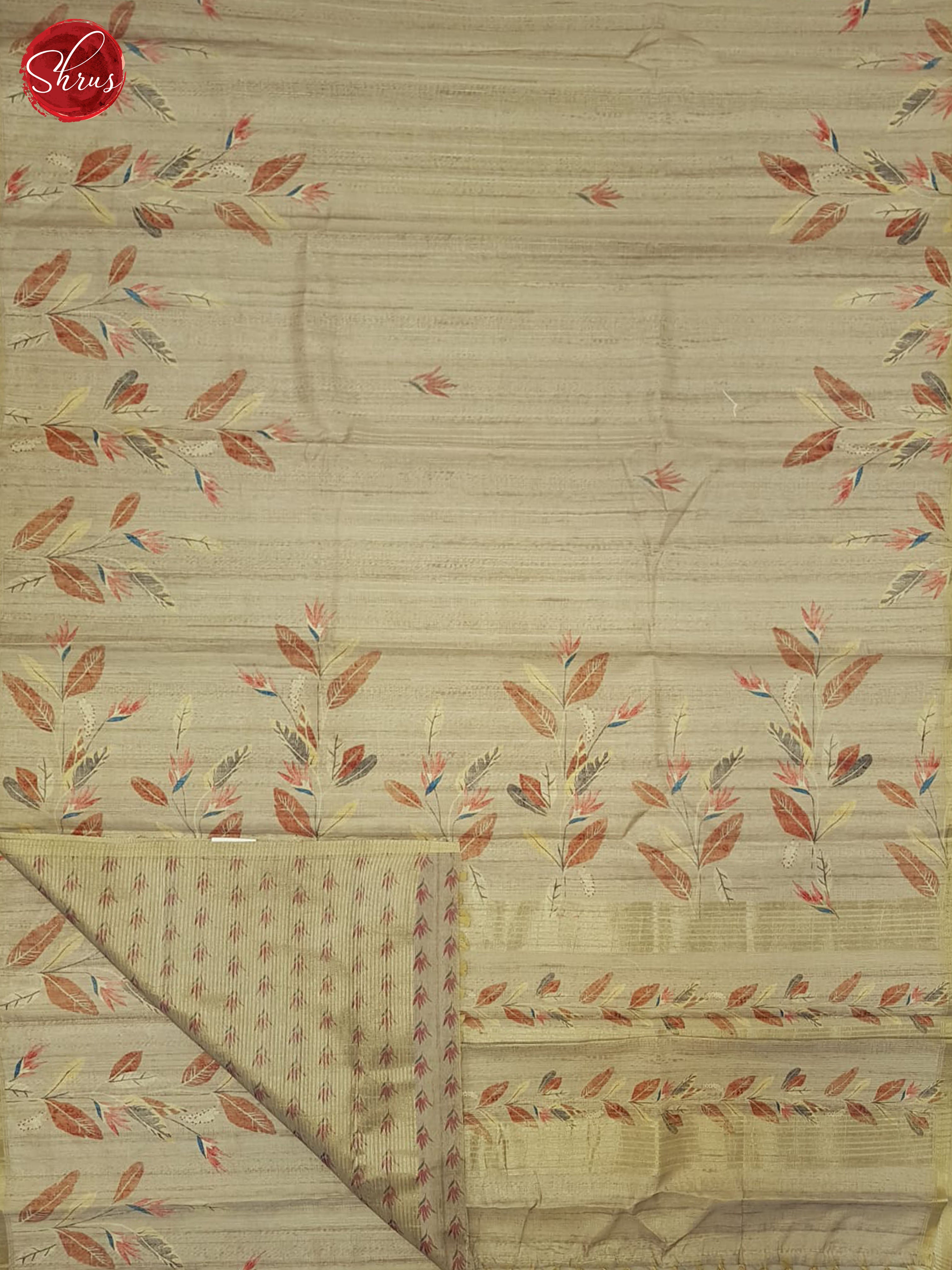 Brownish Grey(Single Tone)- Semi Tussar Saree - Shop on ShrusEternity.com