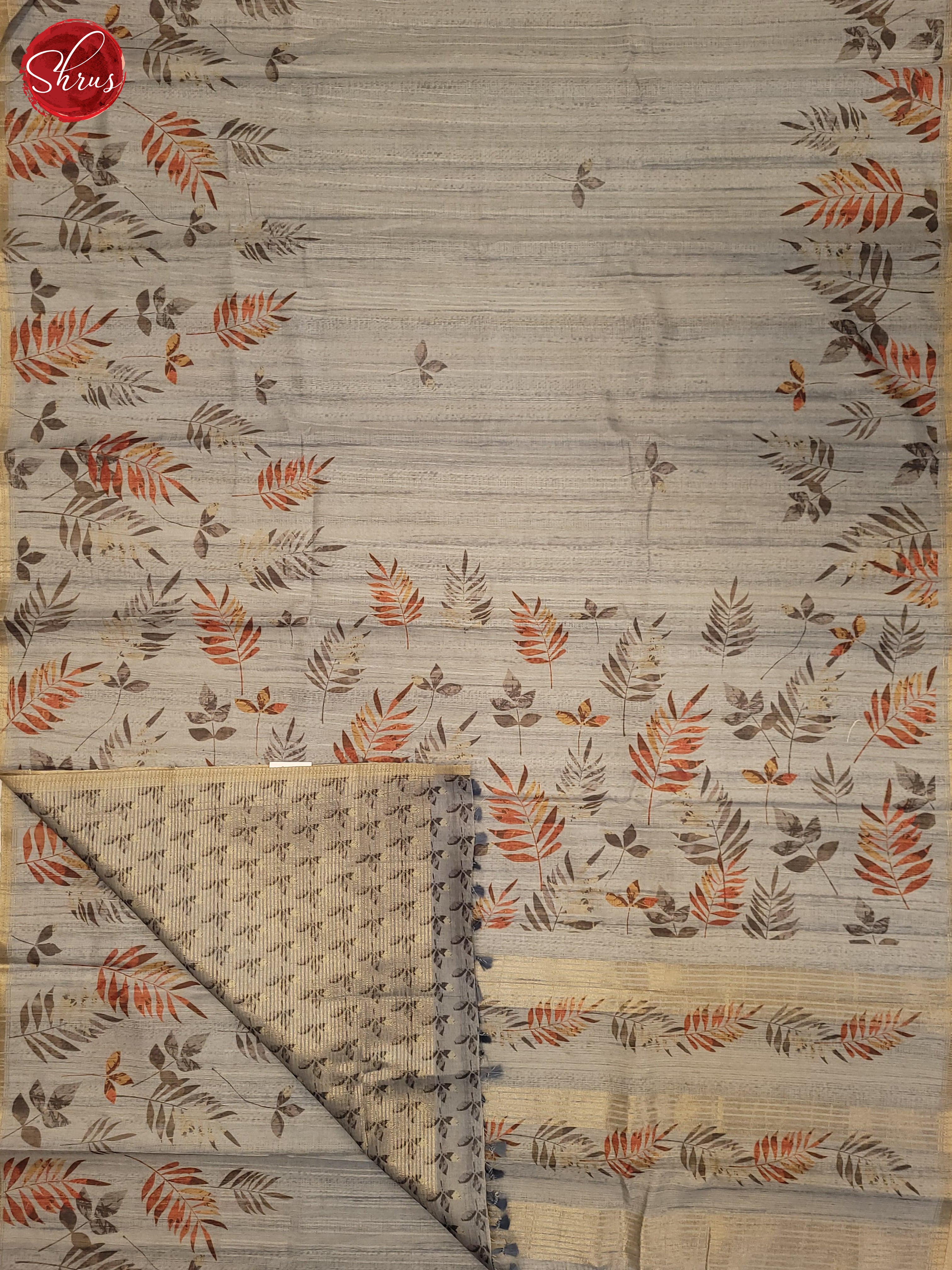 Grey(Single Tone) - Semi Tussar Saree - Shop on ShrusEternity.com