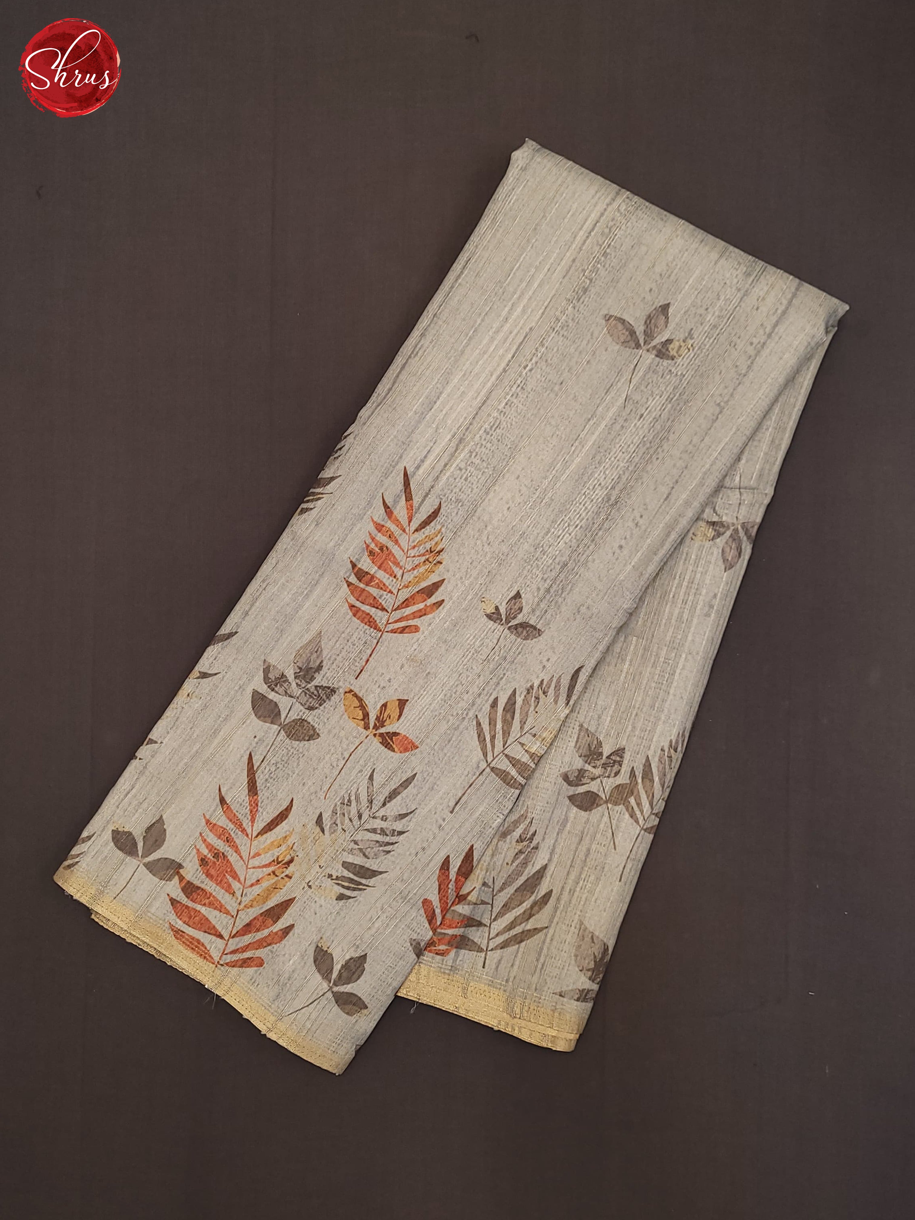 Grey(Single Tone) - Semi Tussar Saree - Shop on ShrusEternity.com