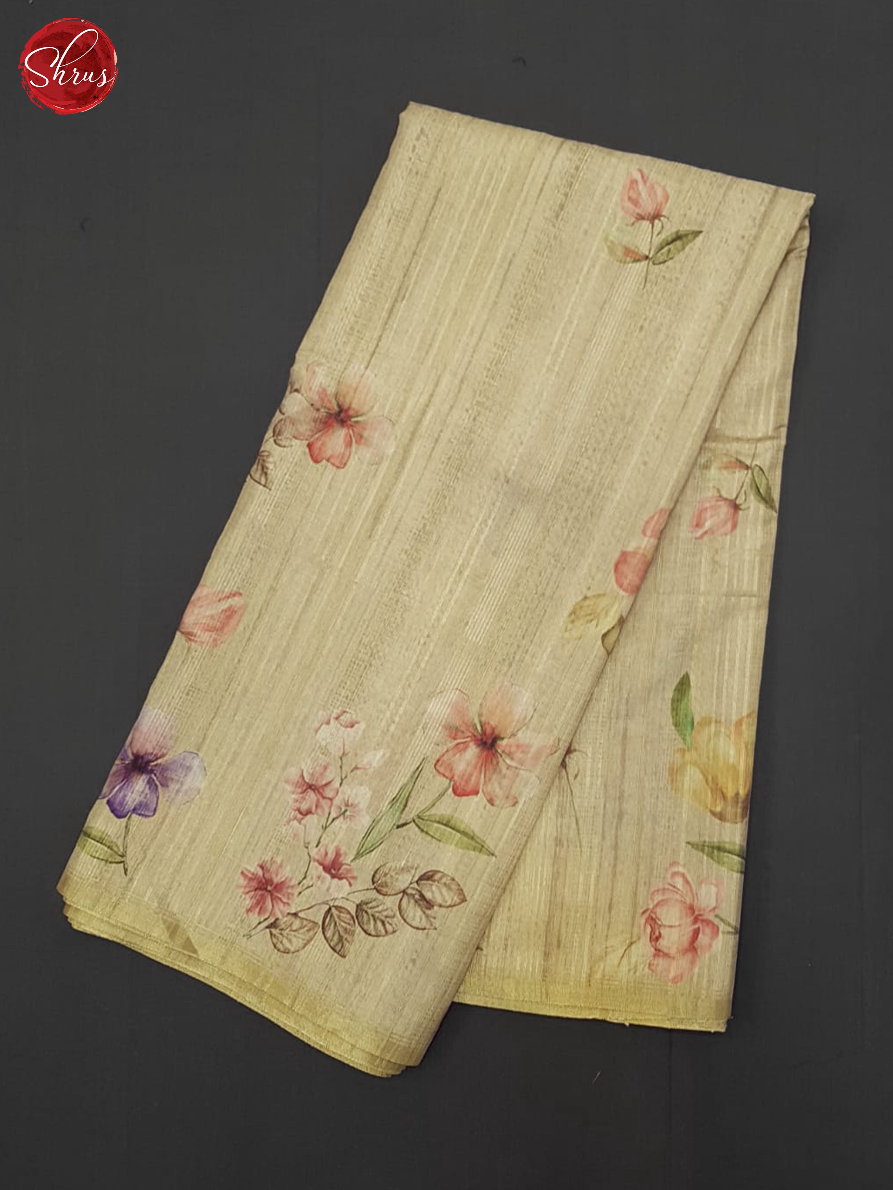 Beige(Single Tone)- Semi Tussar Saree - Shop on ShrusEternity.com