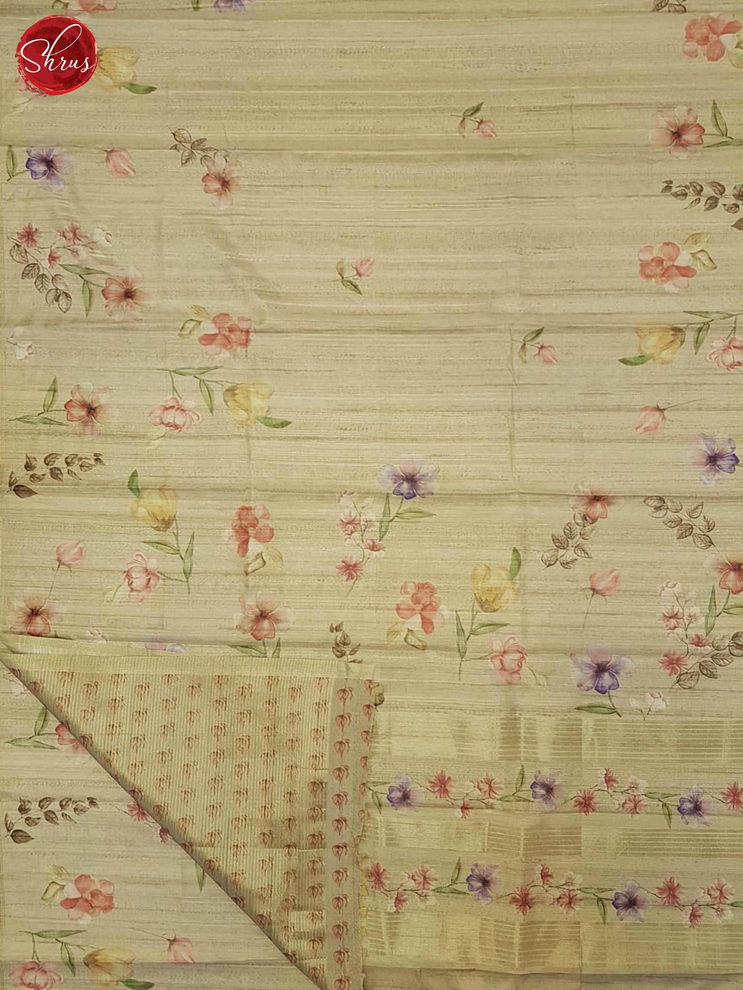 Beige(Single Tone)- Semi Tussar Saree - Shop on ShrusEternity.com