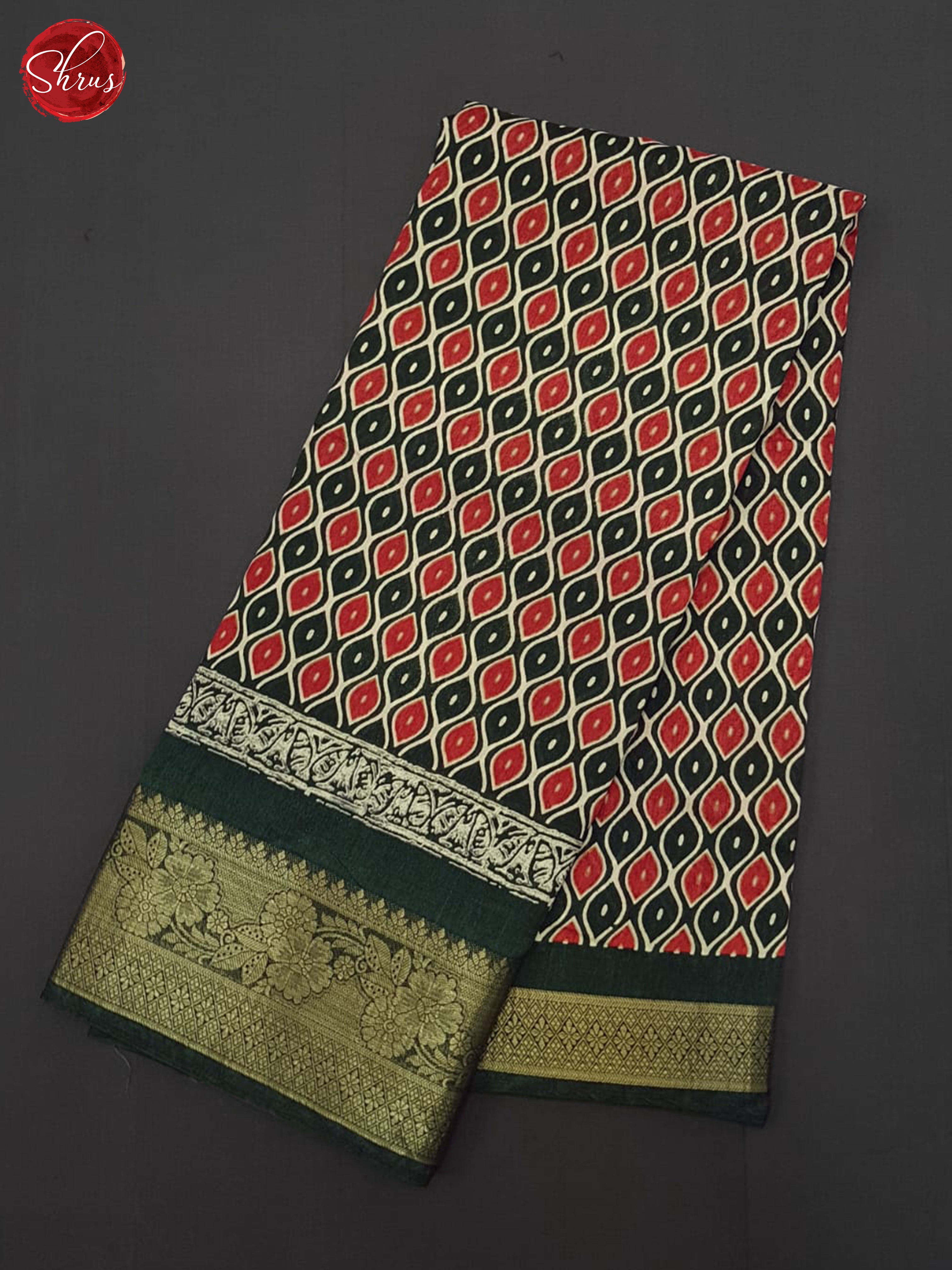 Green & Red - Semi crepe Saree - Shop on ShrusEternity.com