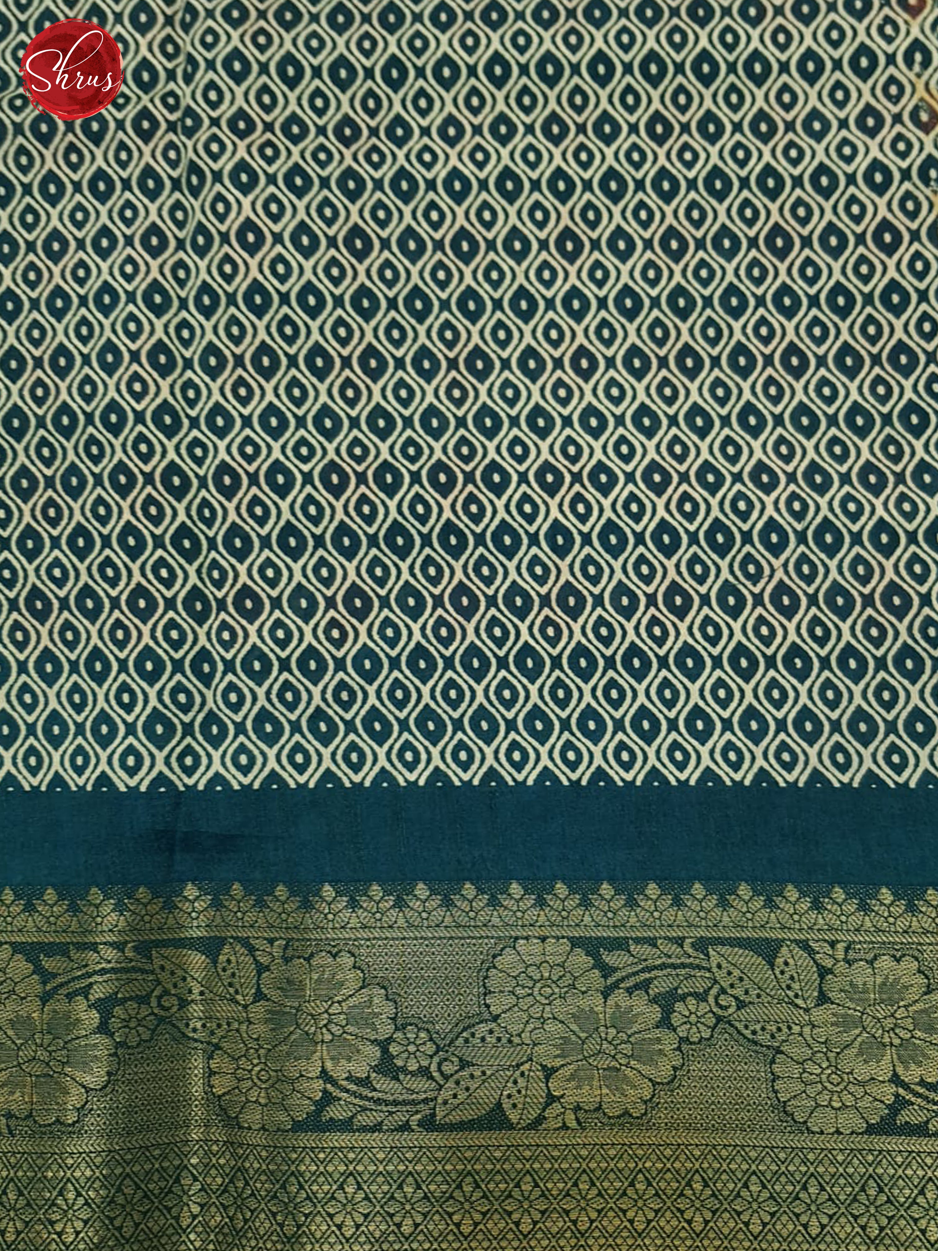 blue & Red - Semi Crepe Saree - Shop on ShrusEternity.com