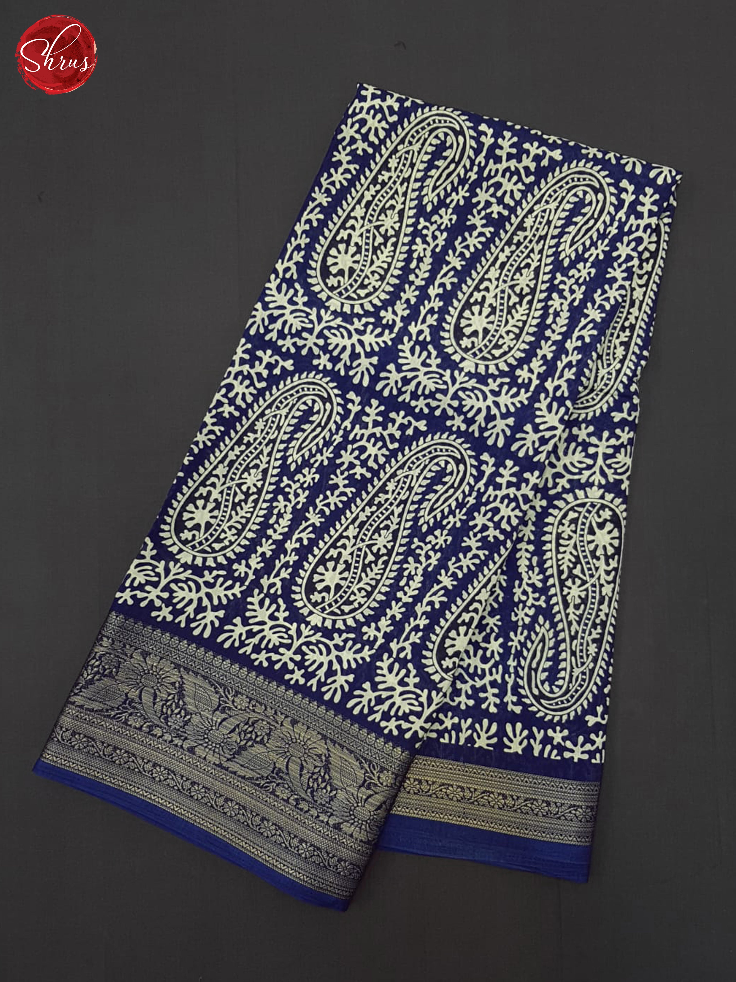 Blue(Single Tone) - Semi crepe Saree - Shop on ShrusEternity.com