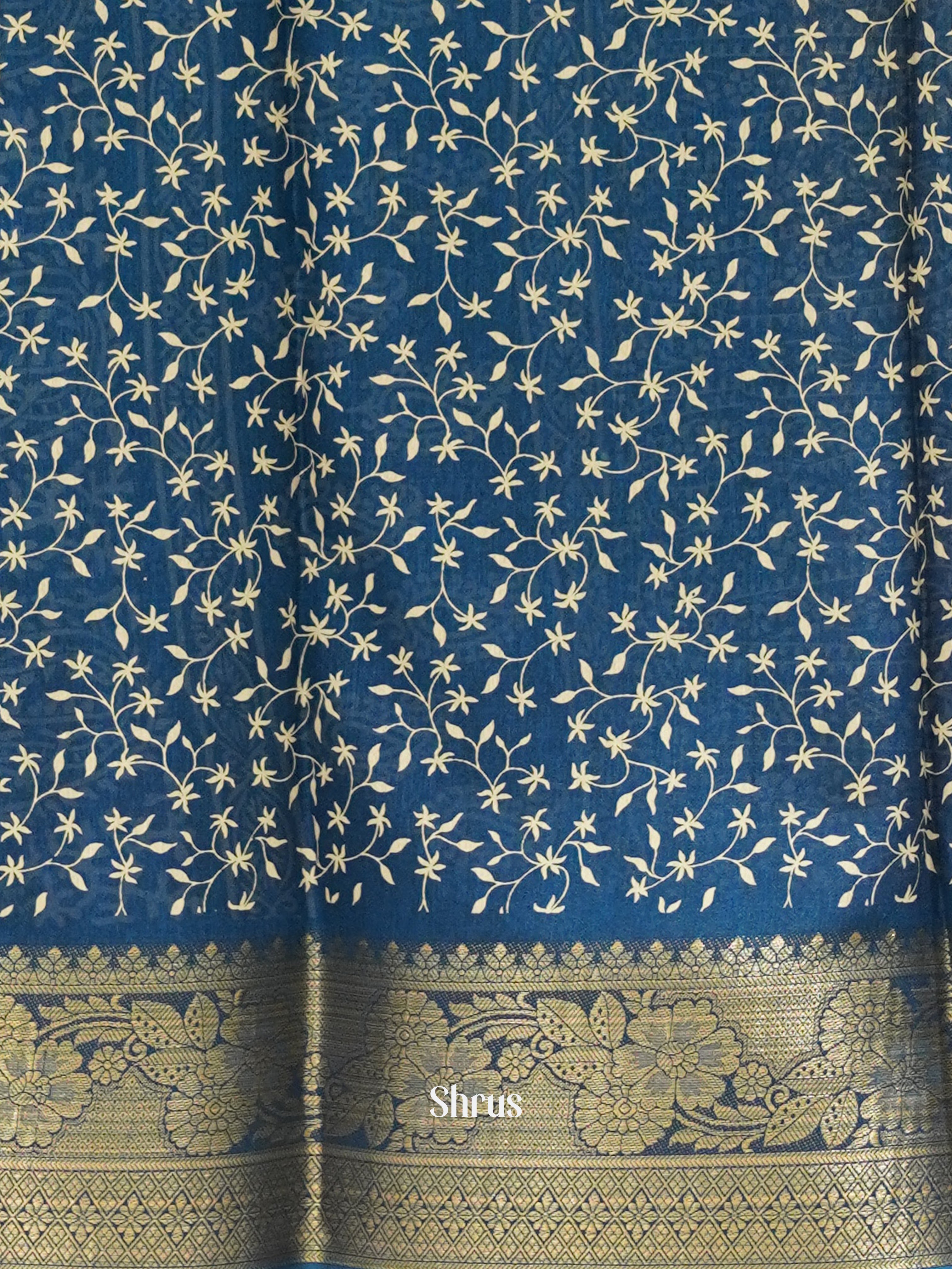 Blue(Single Tone)- Semi crepe Saree - Shop on ShrusEternity.com