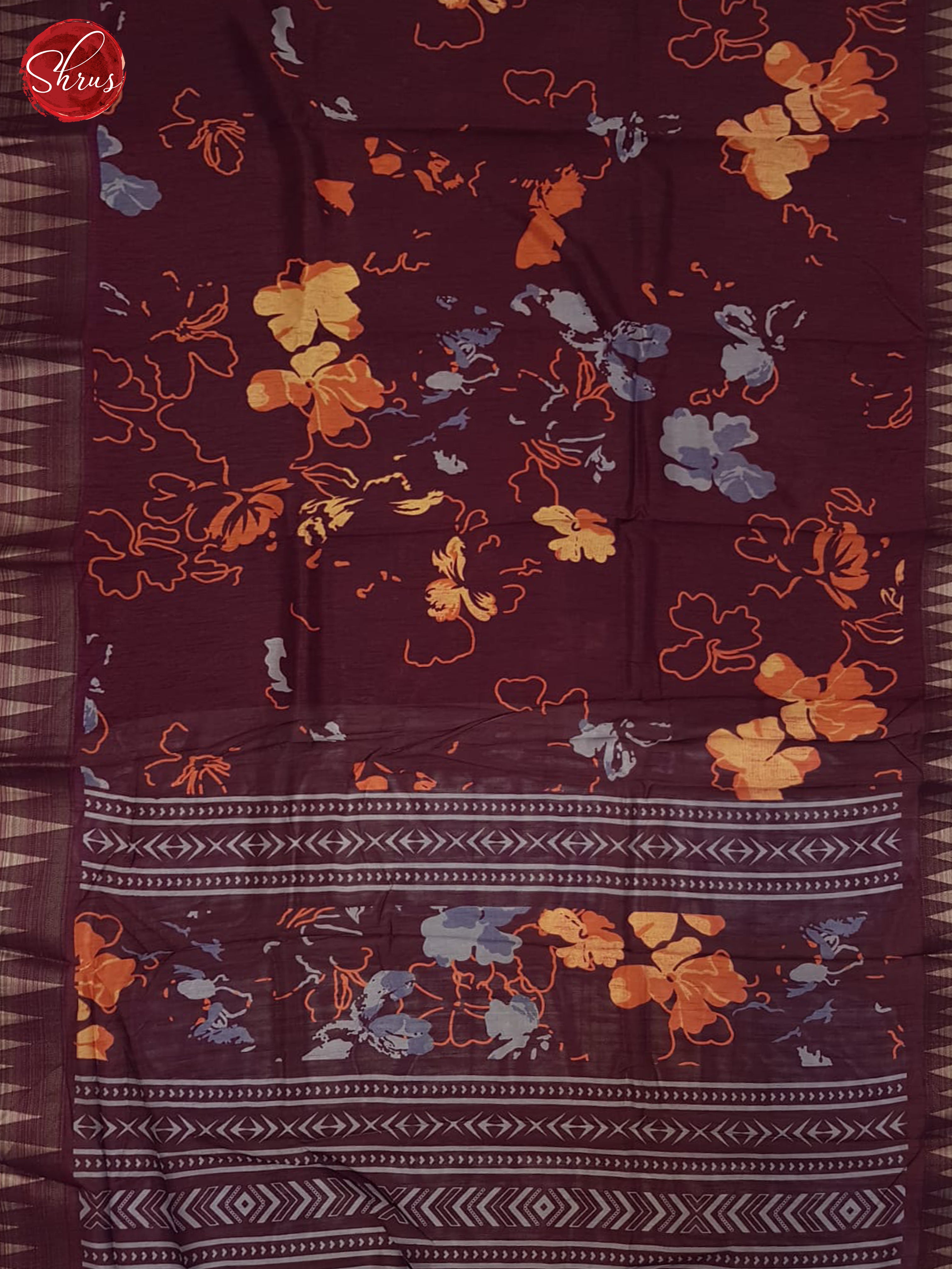 Deep Wine(Single Tone) - Semi crepe Saree - Shop on ShrusEternity.com