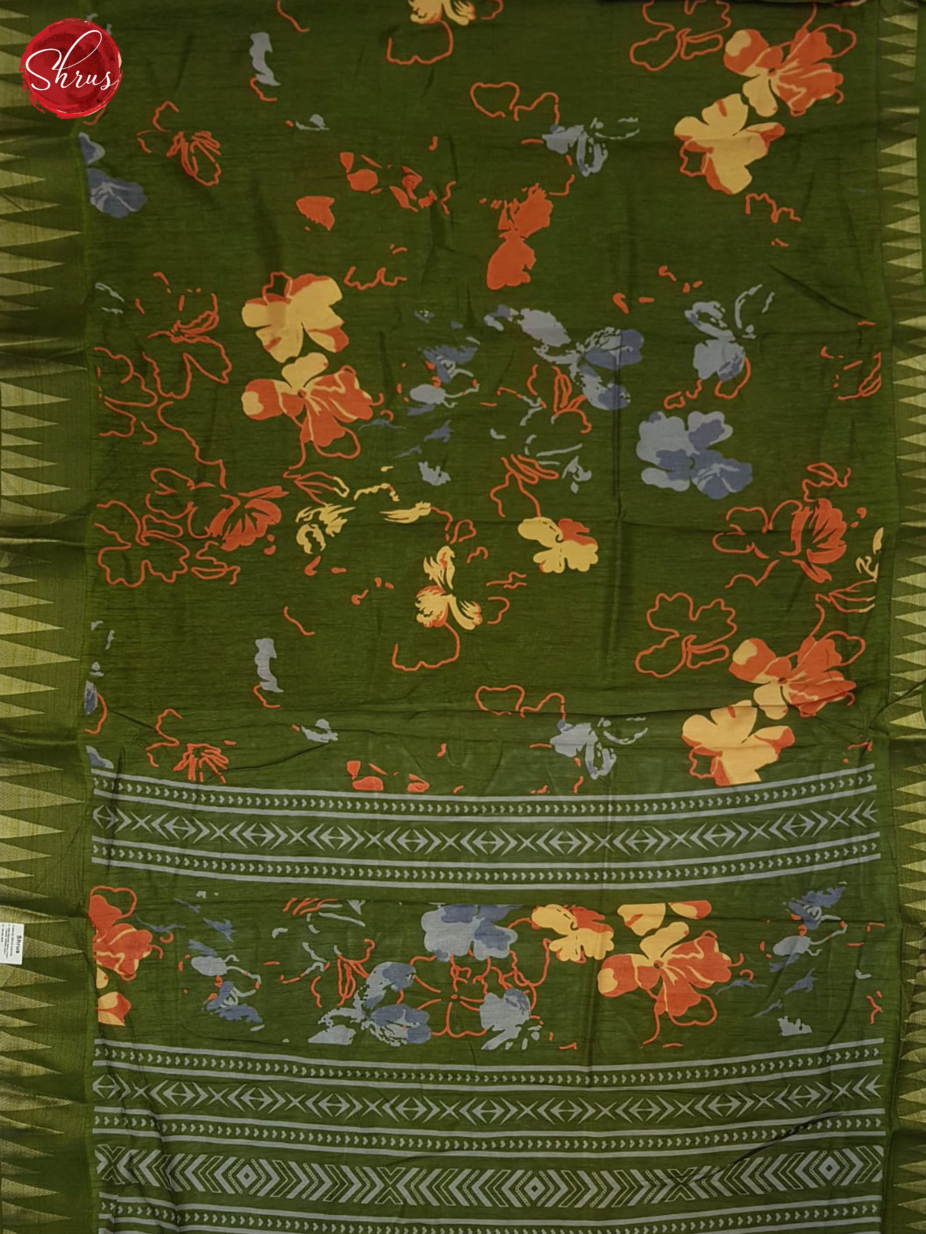 Green(Single Tone) - Semi crepe Saree - Shop on ShrusEternity.com