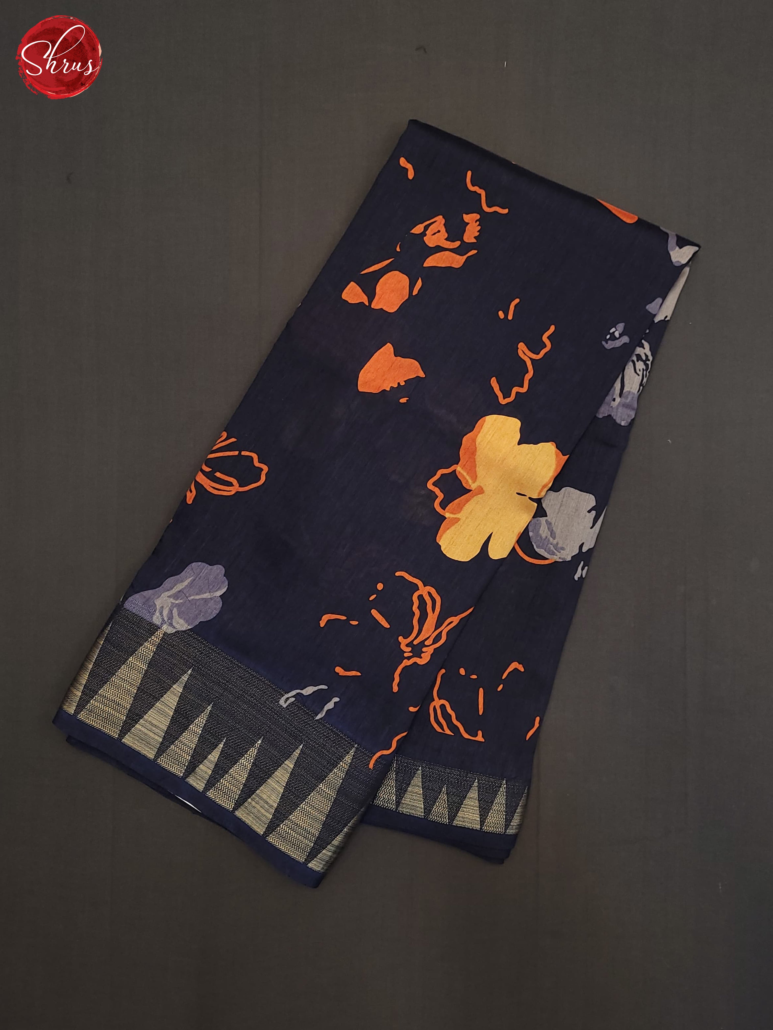 Dark Blue(Single Tone) - Semi Crepe Saree - Shop on ShrusEternity.com