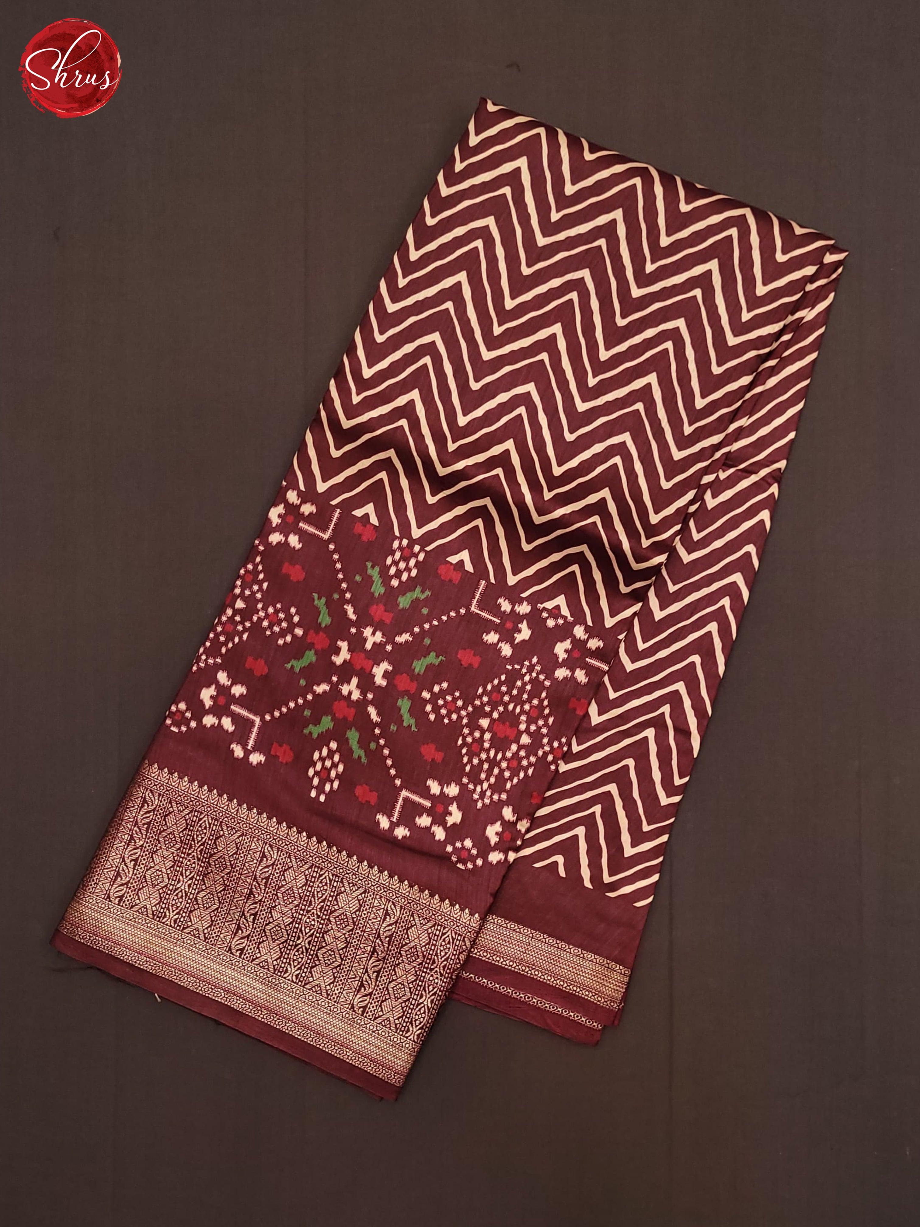 WIne(Single Tone) - Semi Crepe Saree - Shop on ShrusEternity.com