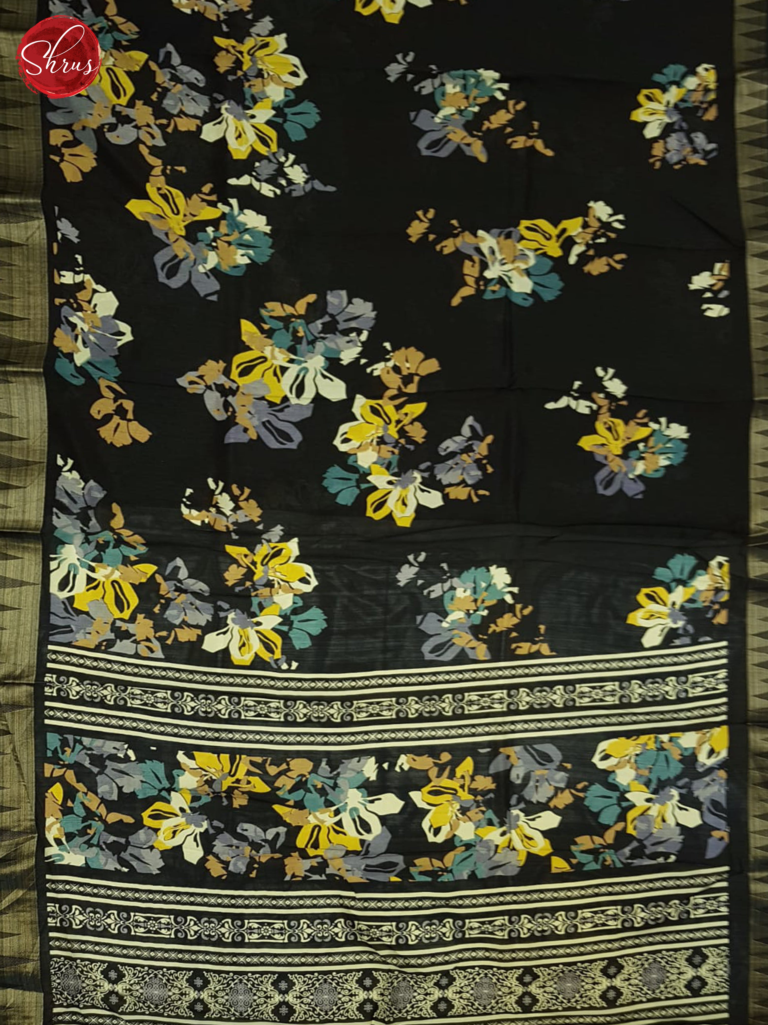 Black(Single Tone)- Semi crepe Saree - Shop on ShrusEternity.com