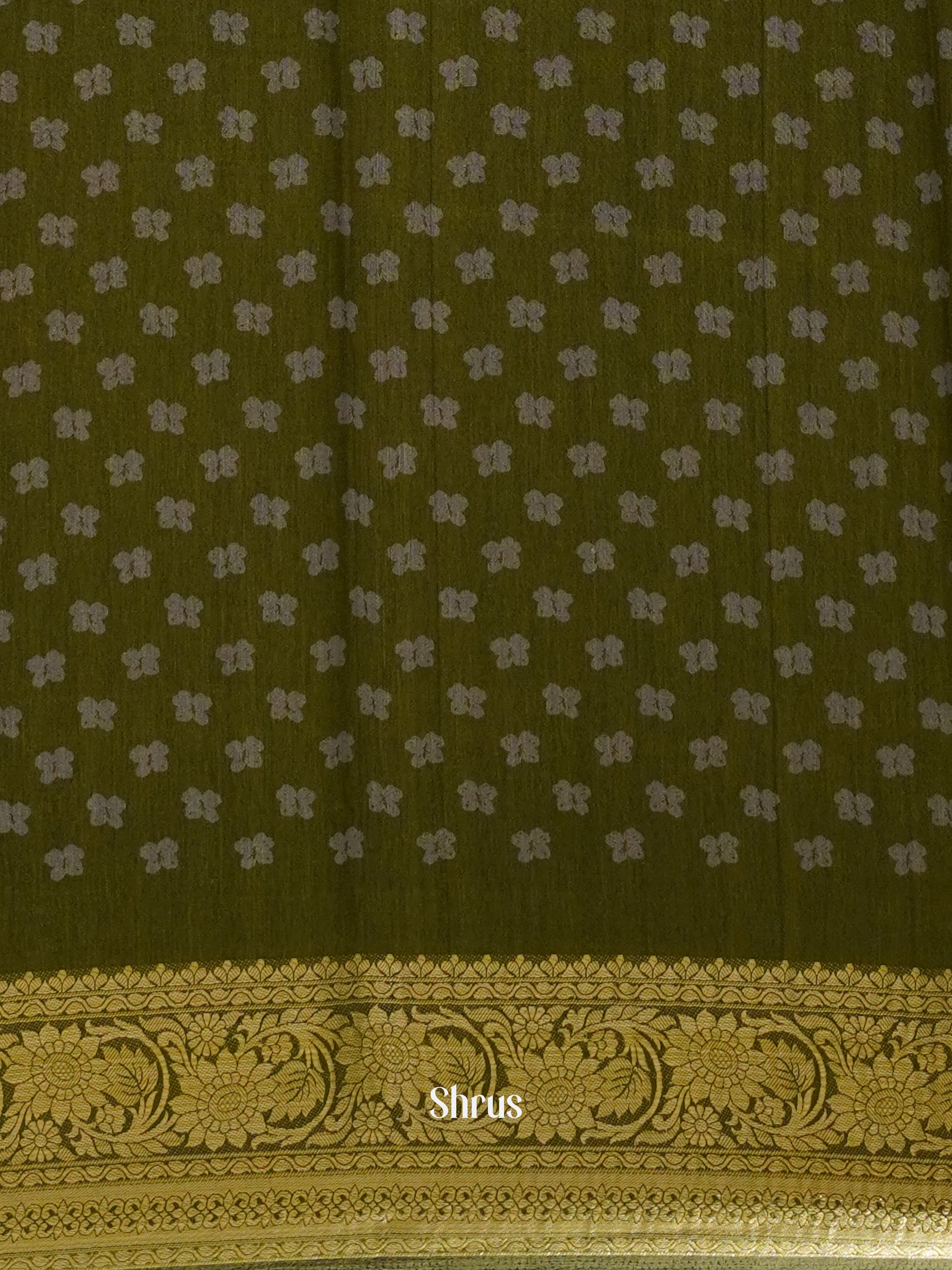 Green(Single Tone)- Semi Crepe Saree - Shop on ShrusEternity.com