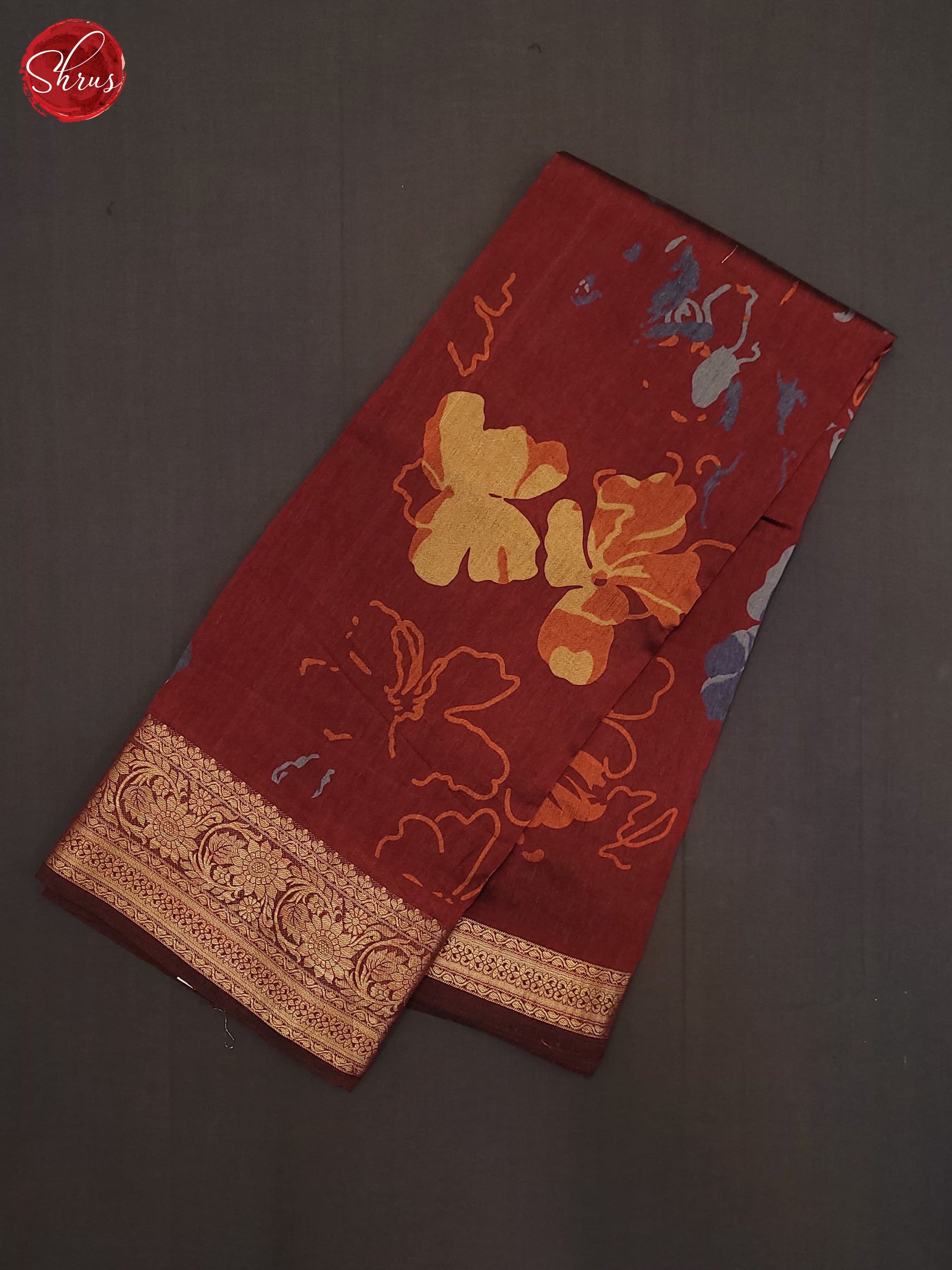 Red(Single Tone)- Semi Crepe Saree - Shop on ShrusEternity.com