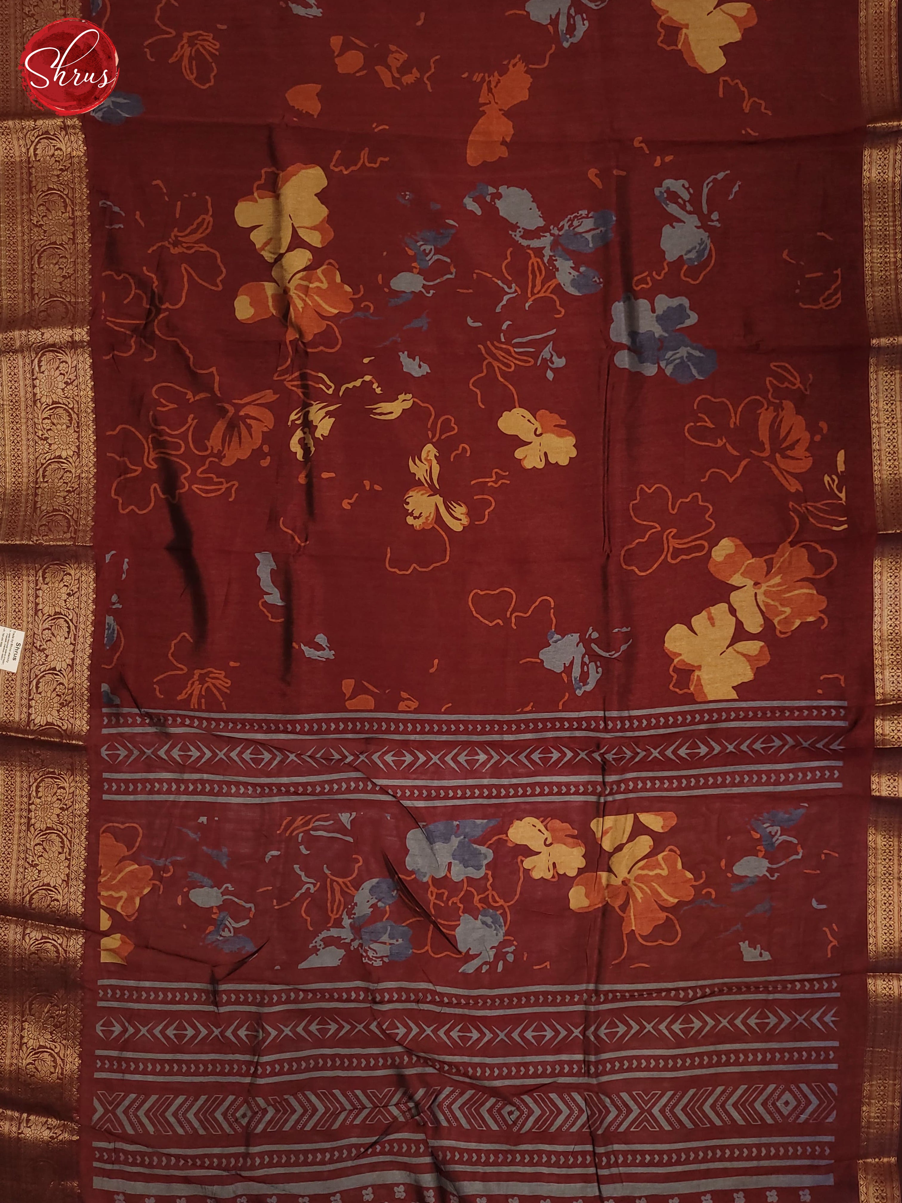 Red(Single Tone)- Semi Crepe Saree - Shop on ShrusEternity.com