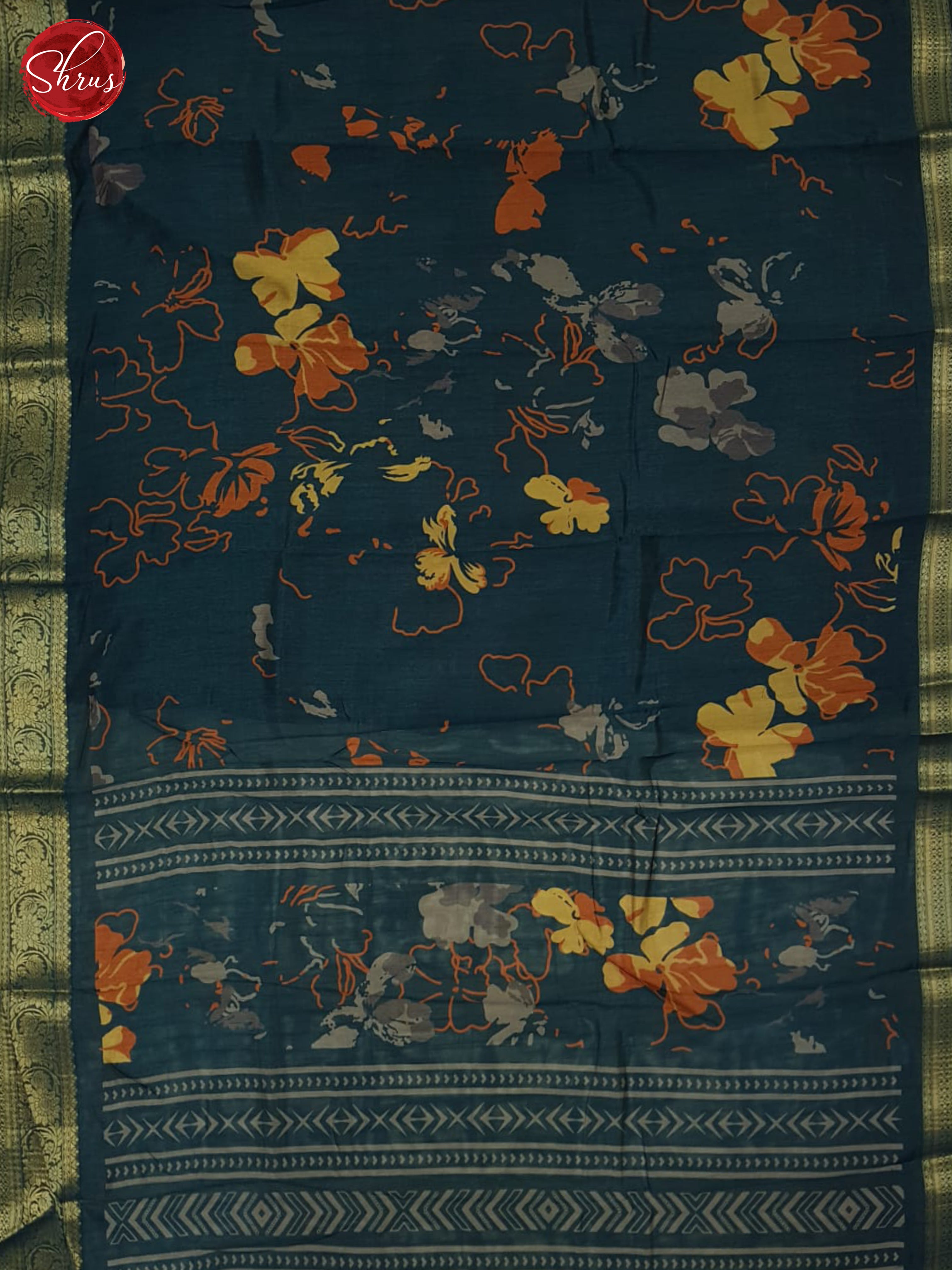 blue(Single Tone)- Semi Crepe Saree - Shop on ShrusEternity.com