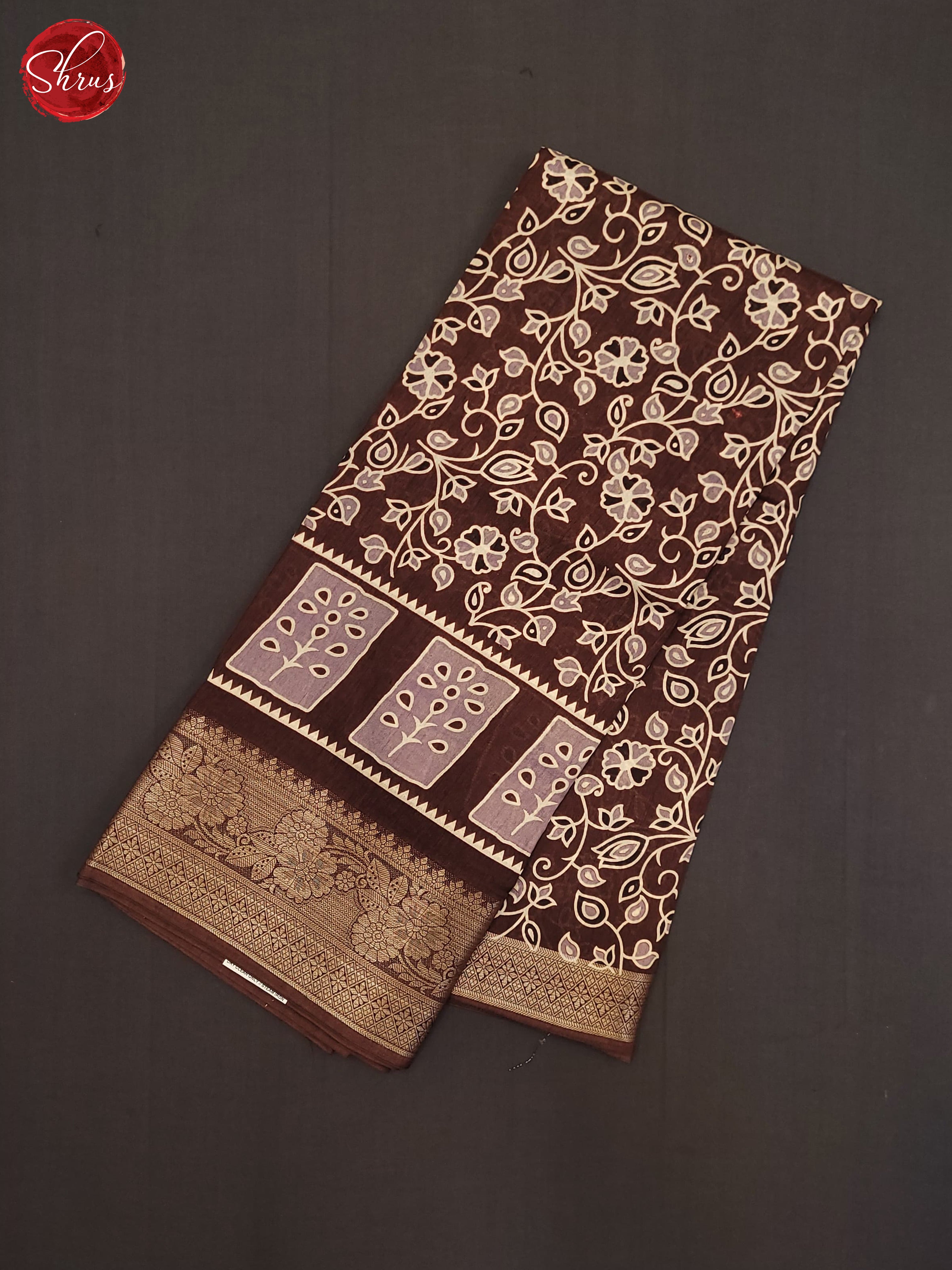 Brown(Single tone) - Semi Crepe Saree - Shop on ShrusEternity.com