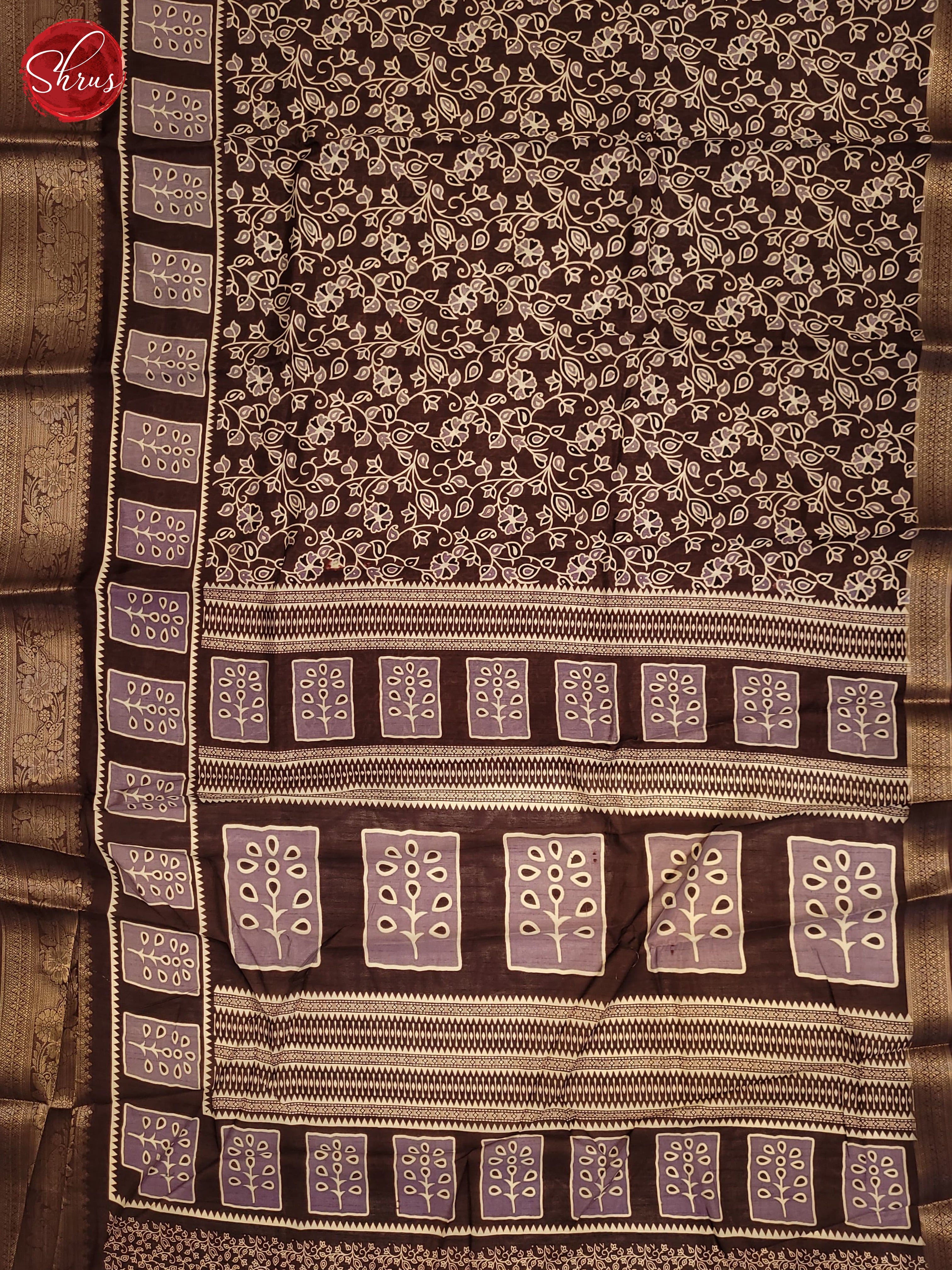 Brown(Single tone) - Semi Crepe Saree - Shop on ShrusEternity.com