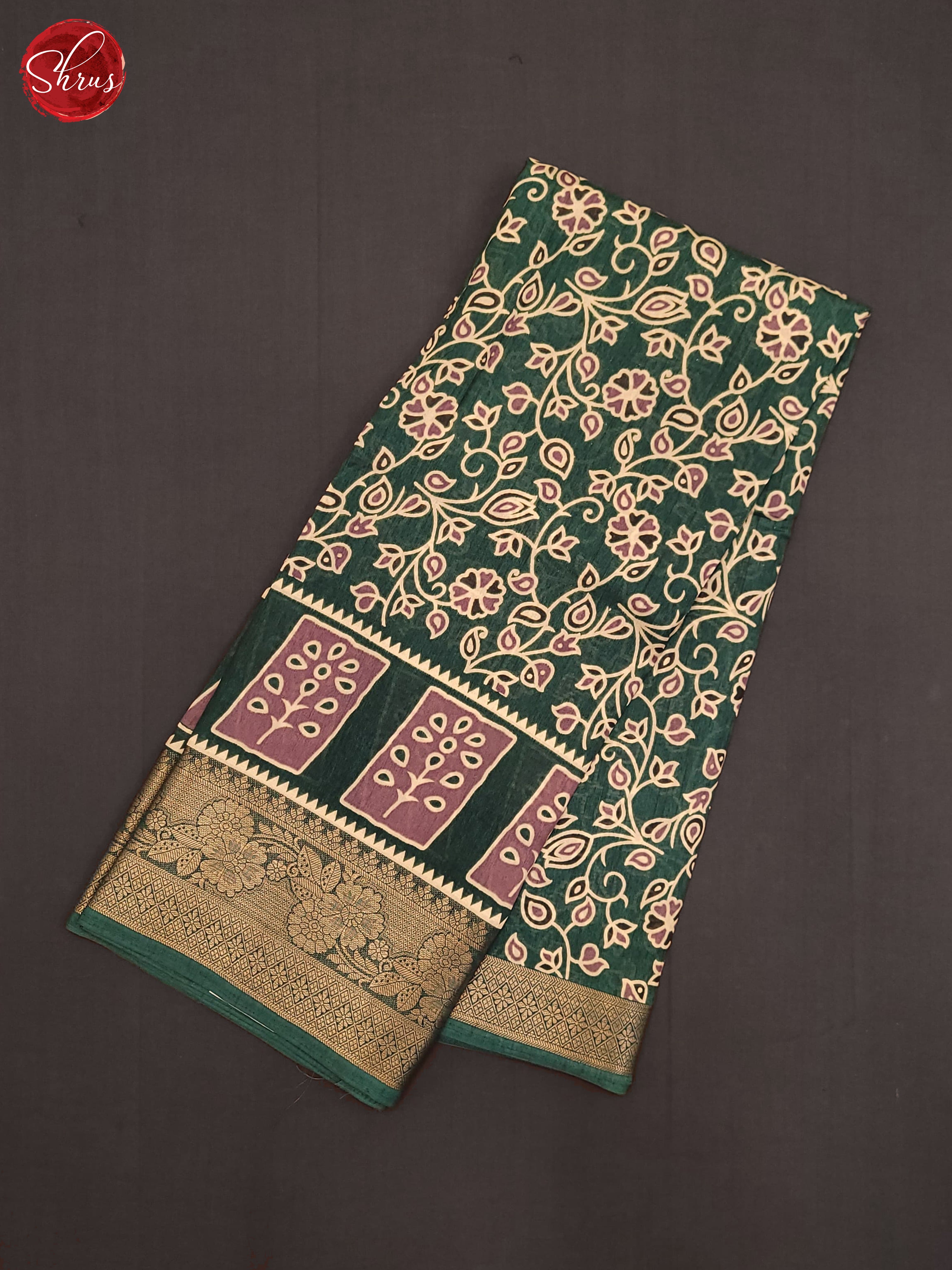Green(Single Tone) - Semi Crepe Saree - Shop on ShrusEternity.com
