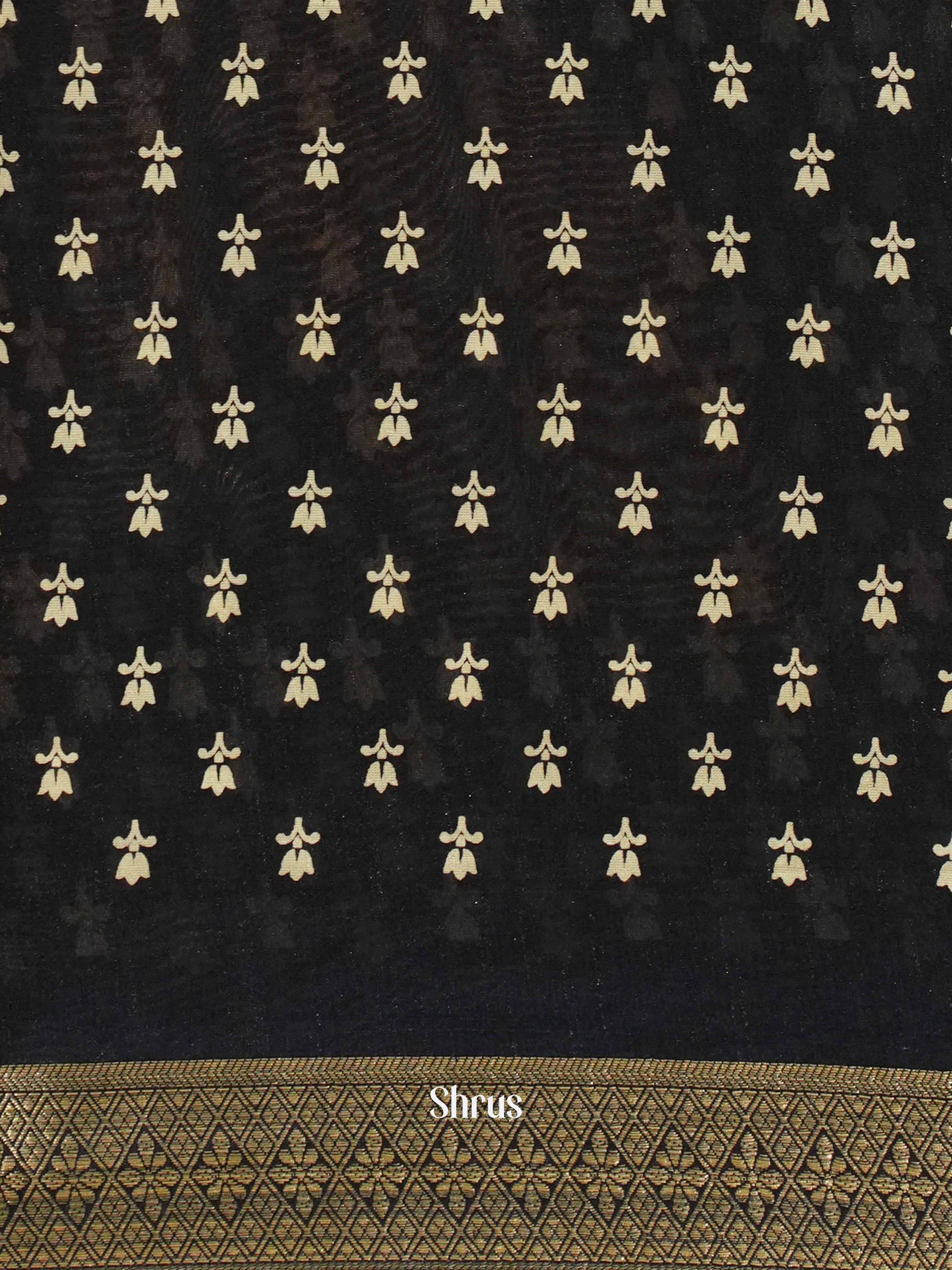 Navy Blue(Single Tone)- Semi Crepe Saree - Shop on ShrusEternity.com