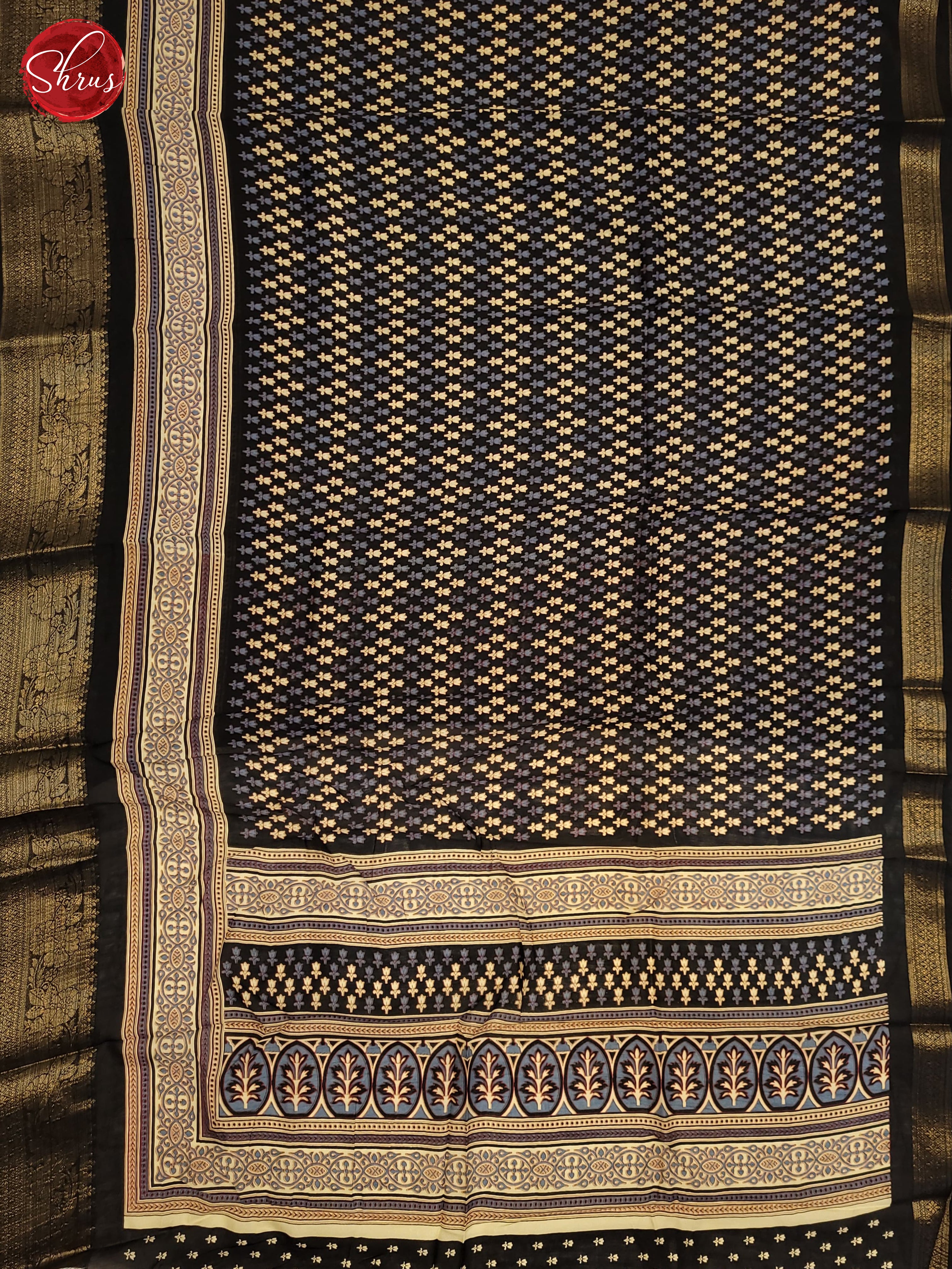 Black (Single Tone) - Semi Crepe Saree - Shop on ShrusEternity.com