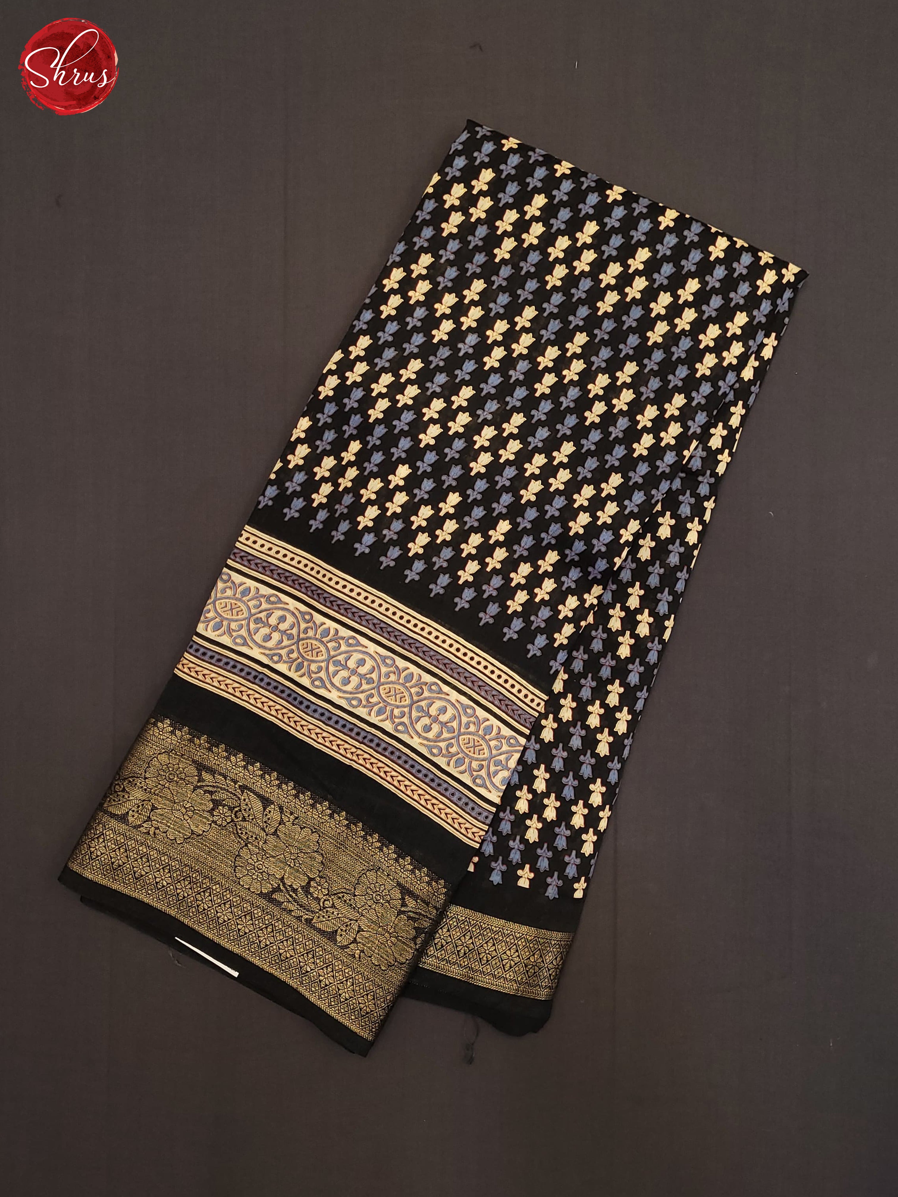 Black (Single Tone) - Semi Crepe Saree - Shop on ShrusEternity.com