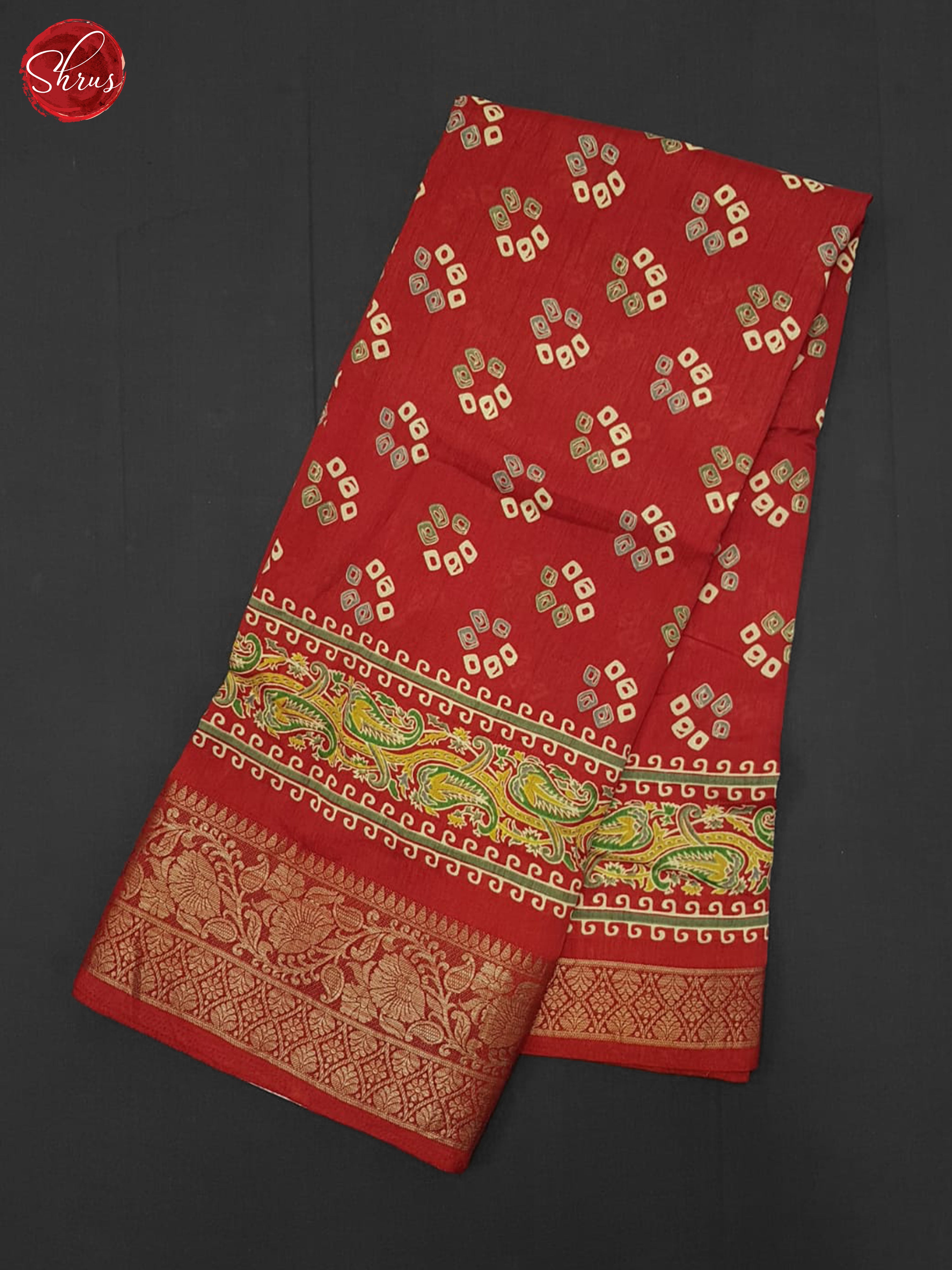 red(Single Tone)- Semi Crepe Saree - Shop on ShrusEternity.com