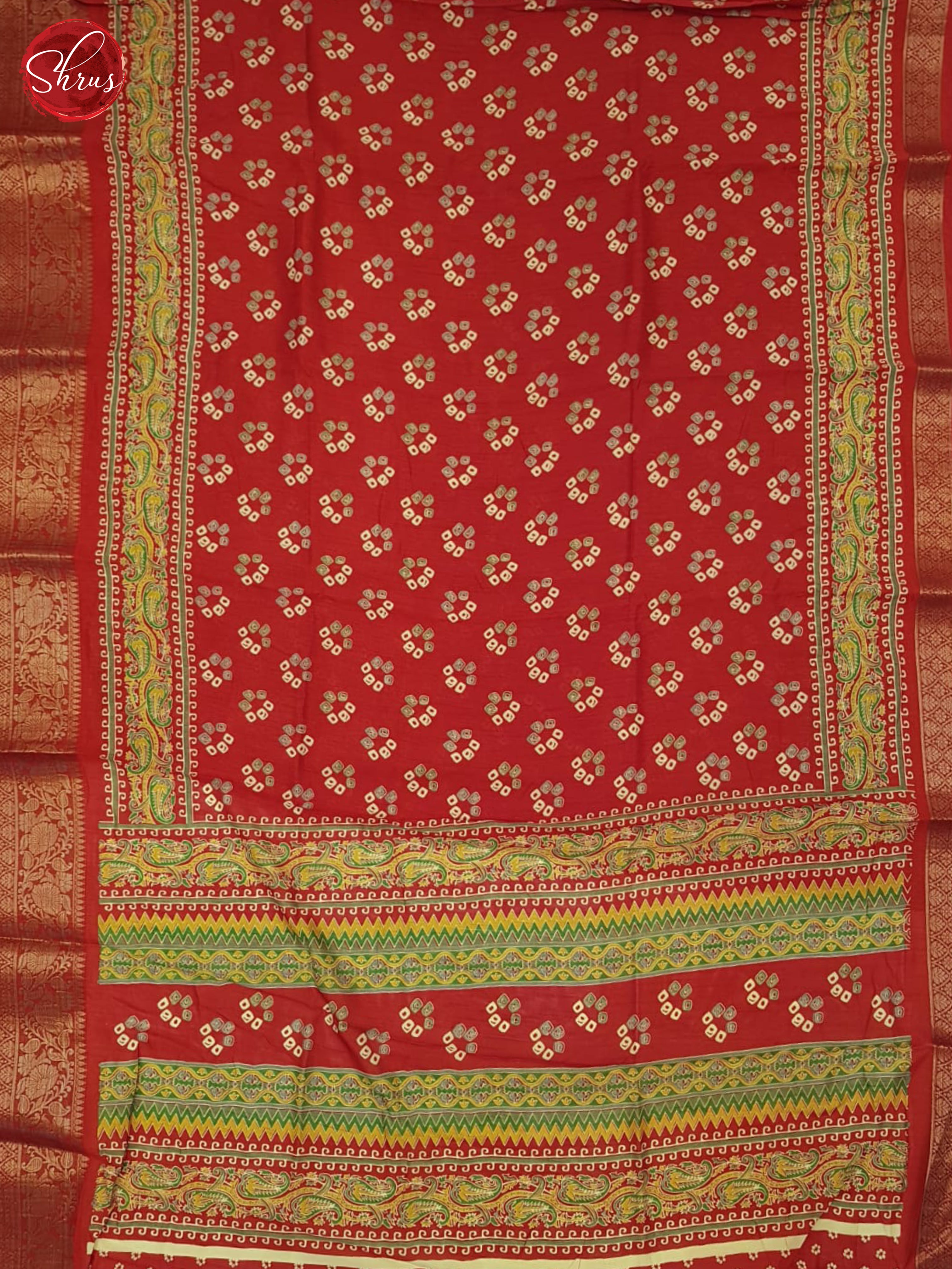red(Single Tone)- Semi Crepe Saree - Shop on ShrusEternity.com