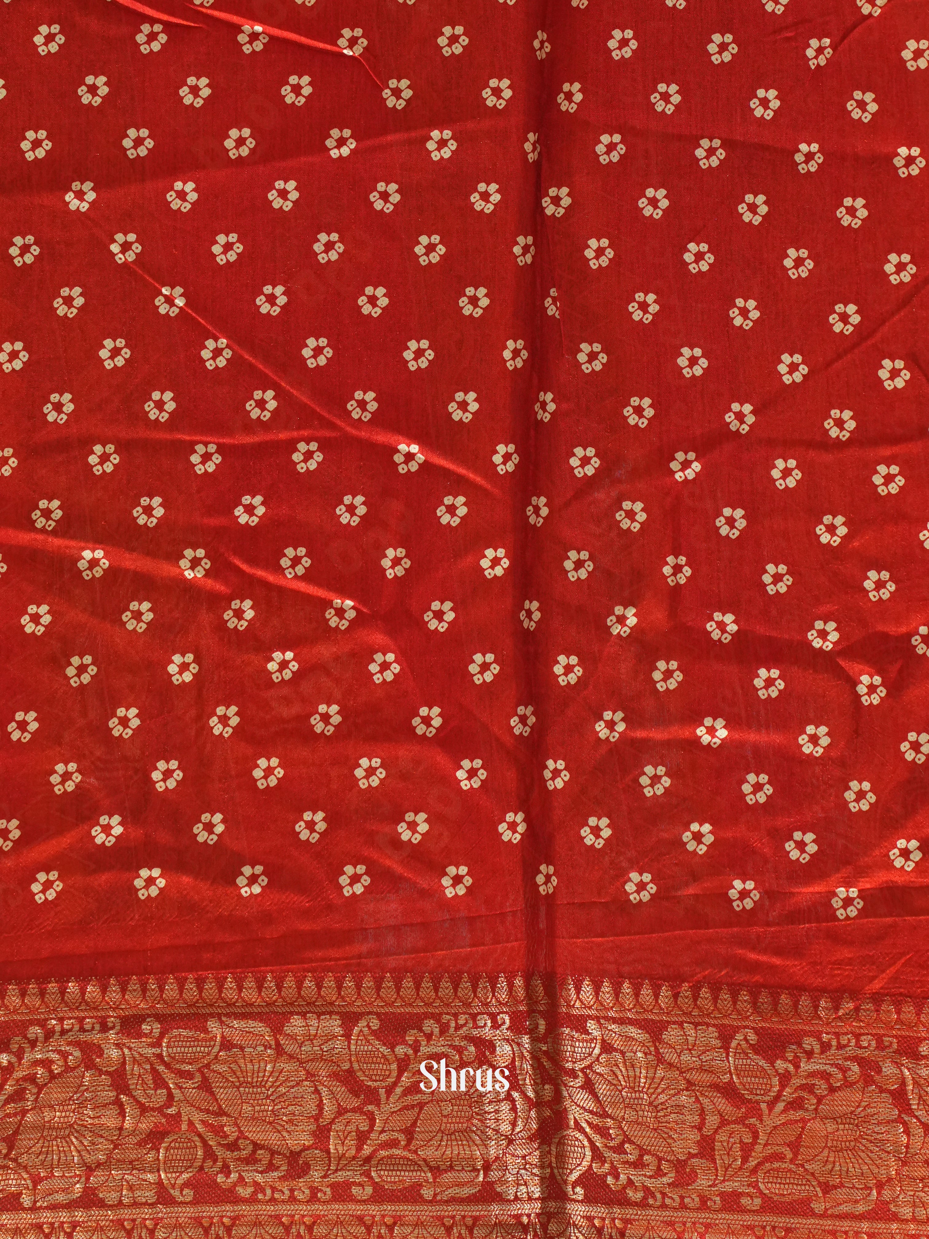 red(Single Tone)- Semi Crepe Saree - Shop on ShrusEternity.com