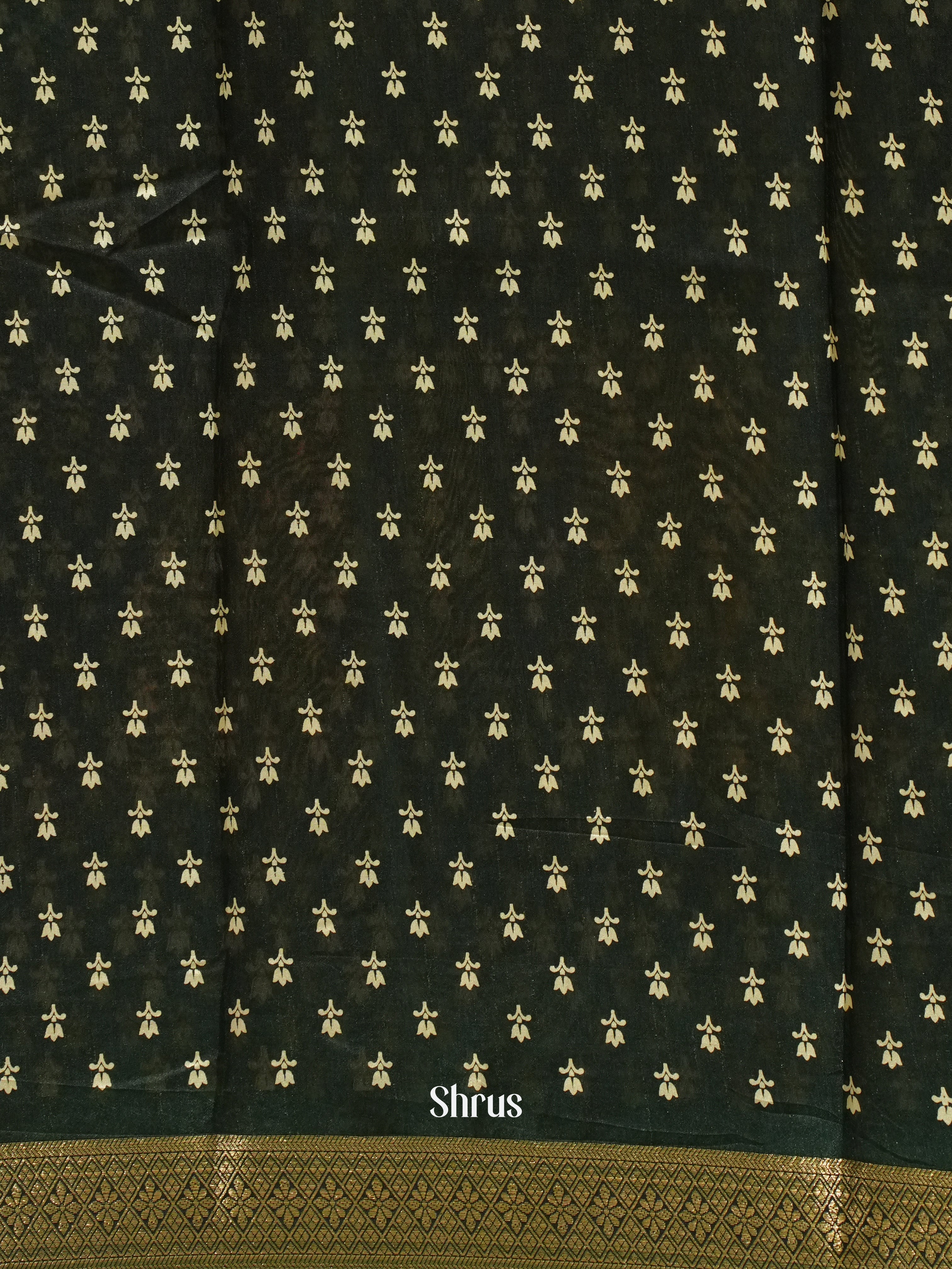 Bottle Green(Single Tone)- Semi Crepe Saree - Shop on ShrusEternity.com