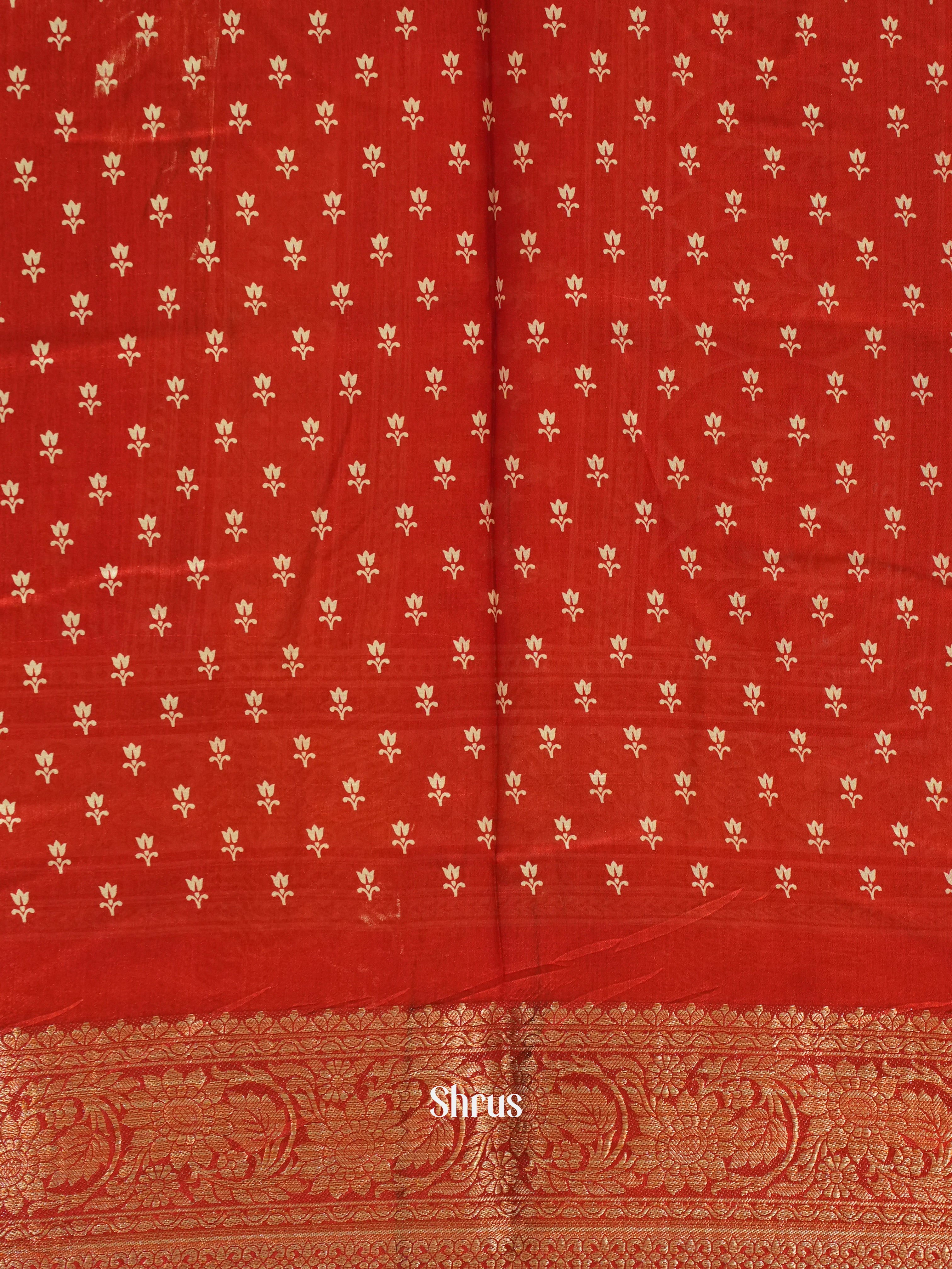 Red(Single Tone)- Semi Crepe Saree - Shop on ShrusEternity.com
