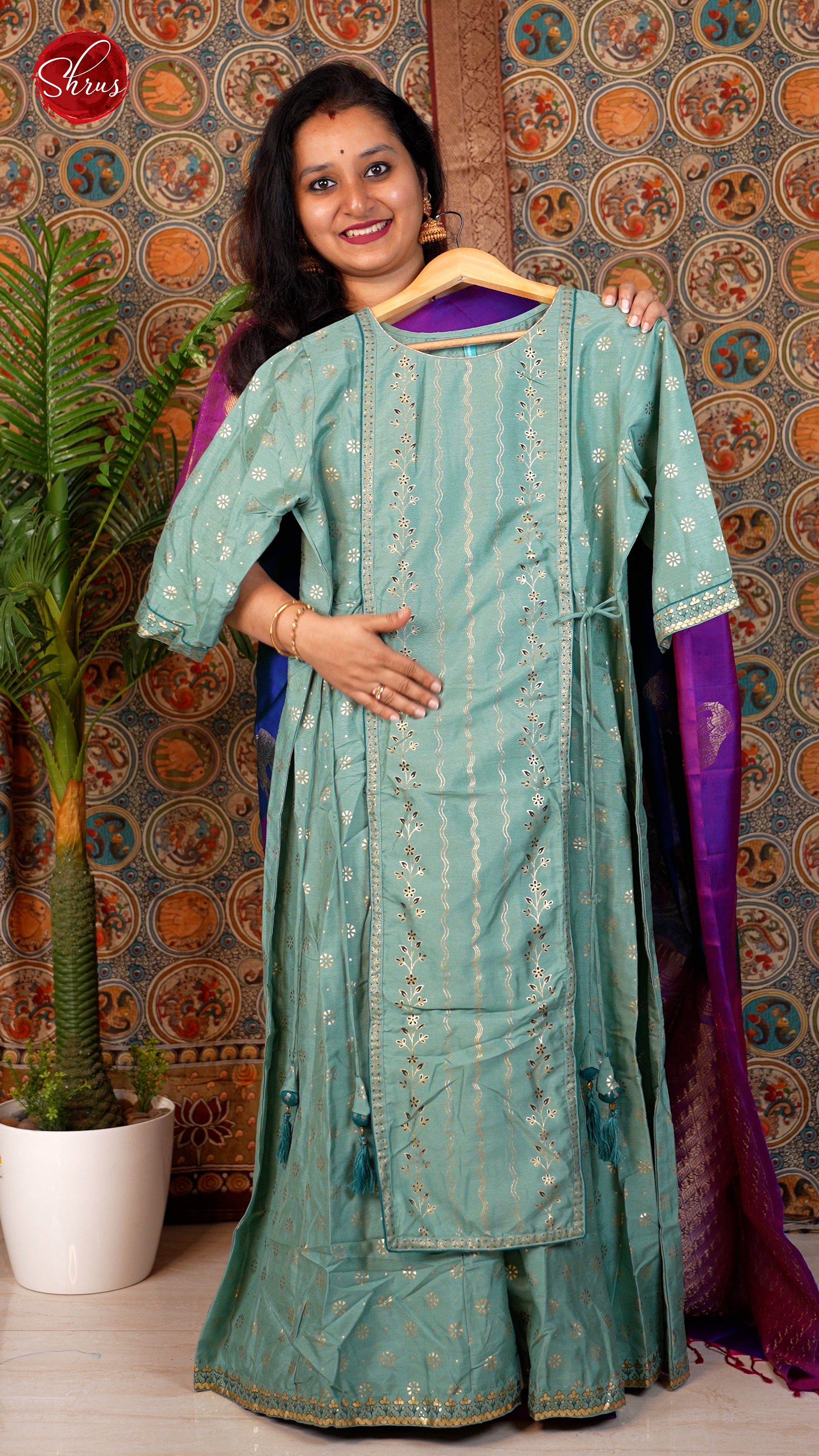 Blue - Rayon Printed Readymade Kurti - Shop on ShrusEternity.com