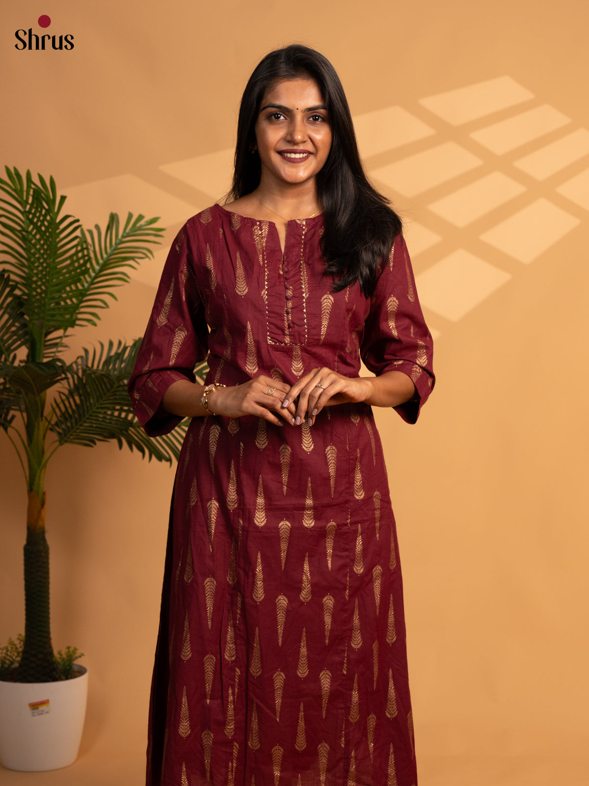 Maroon -Anarkali Readymade Suits - Shop on ShrusEternity.com