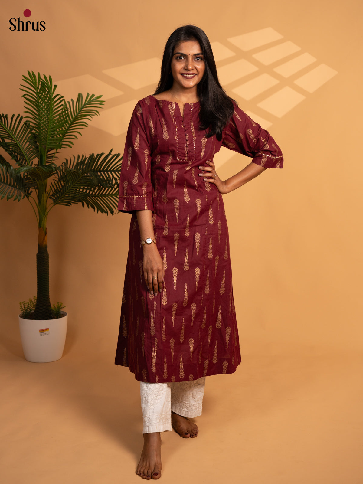 Maroon -Anarkali Readymade Suits - Shop on ShrusEternity.com