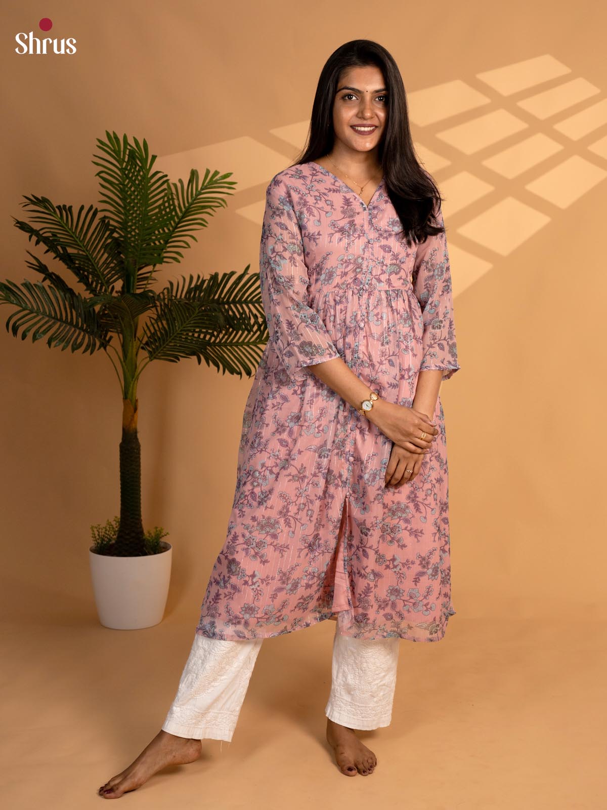 Pink - Readymade Kurti - Shop on ShrusEternity.com