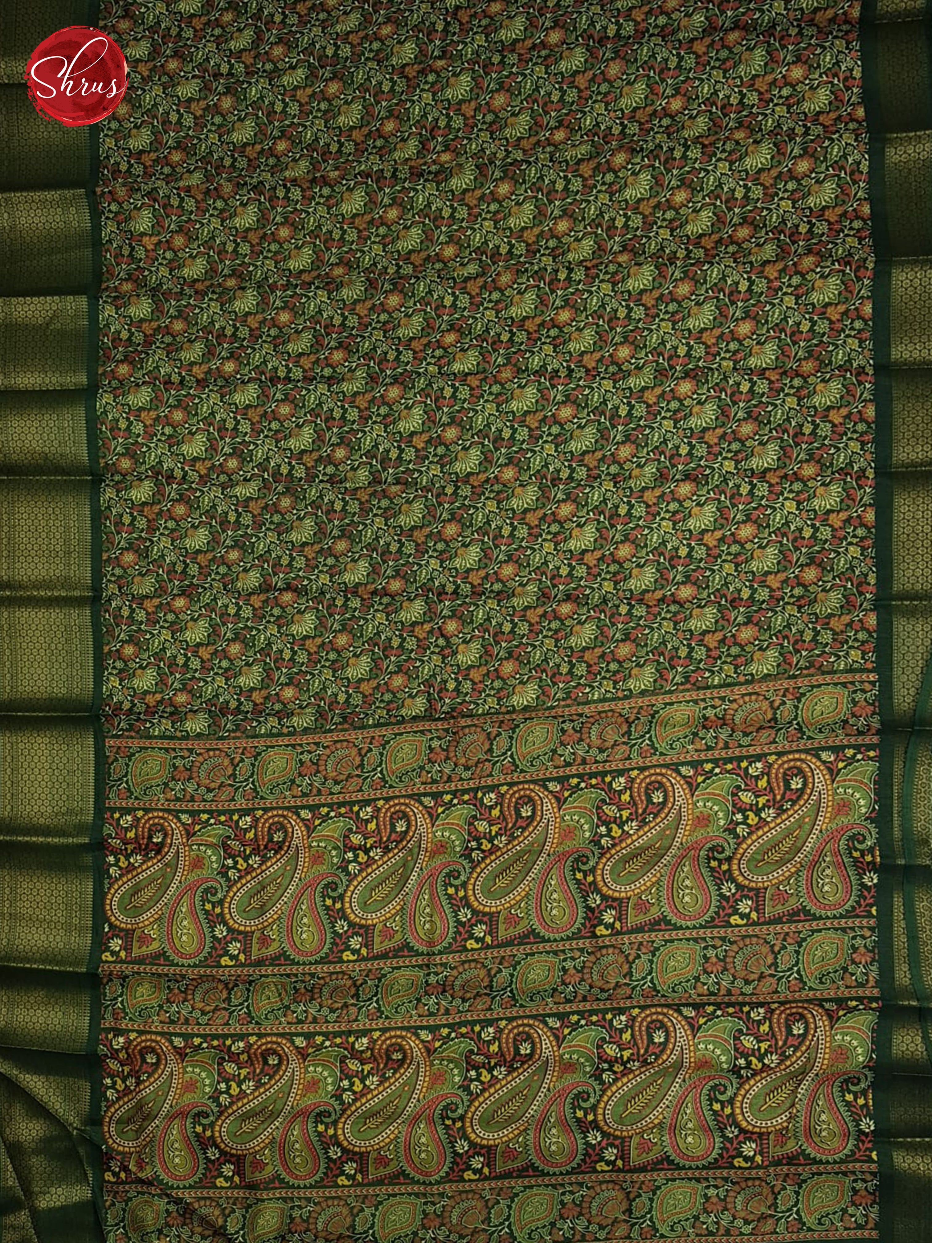 Green(single tone)- Semi crepe saree - Shop on ShrusEternity.com