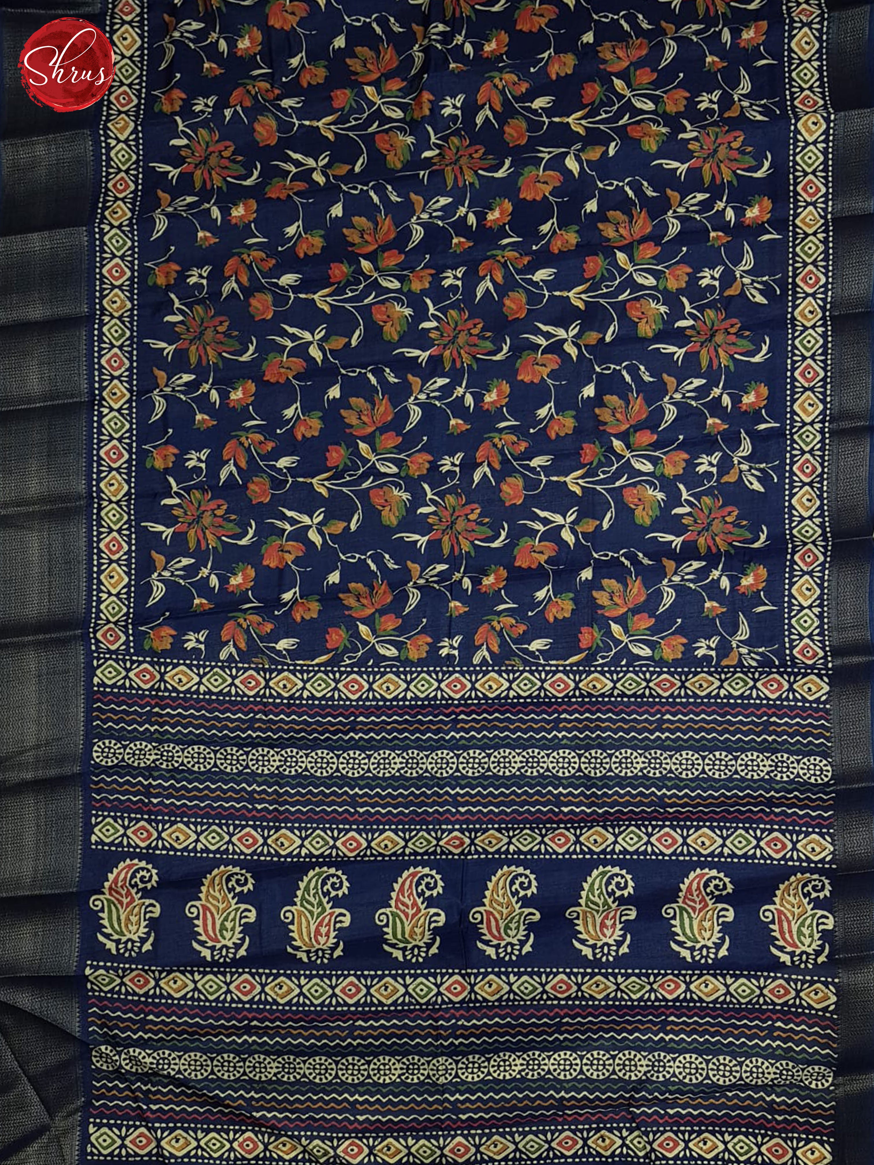 Bluekp(single tone)- Semi crepe Sareee - Shop on ShrusEternity.com