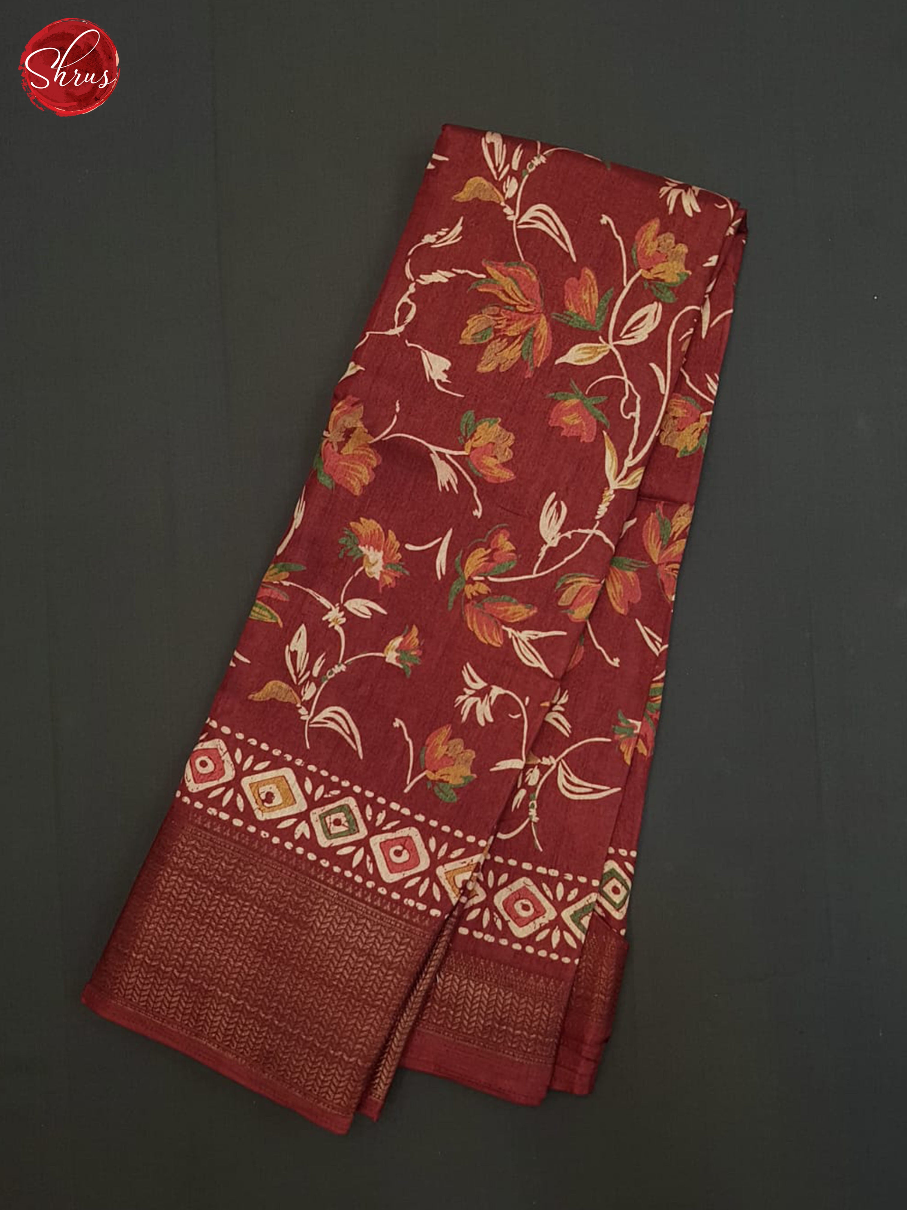 Maroon(single tone)- Semi Crepe saree - Shop on ShrusEternity.com