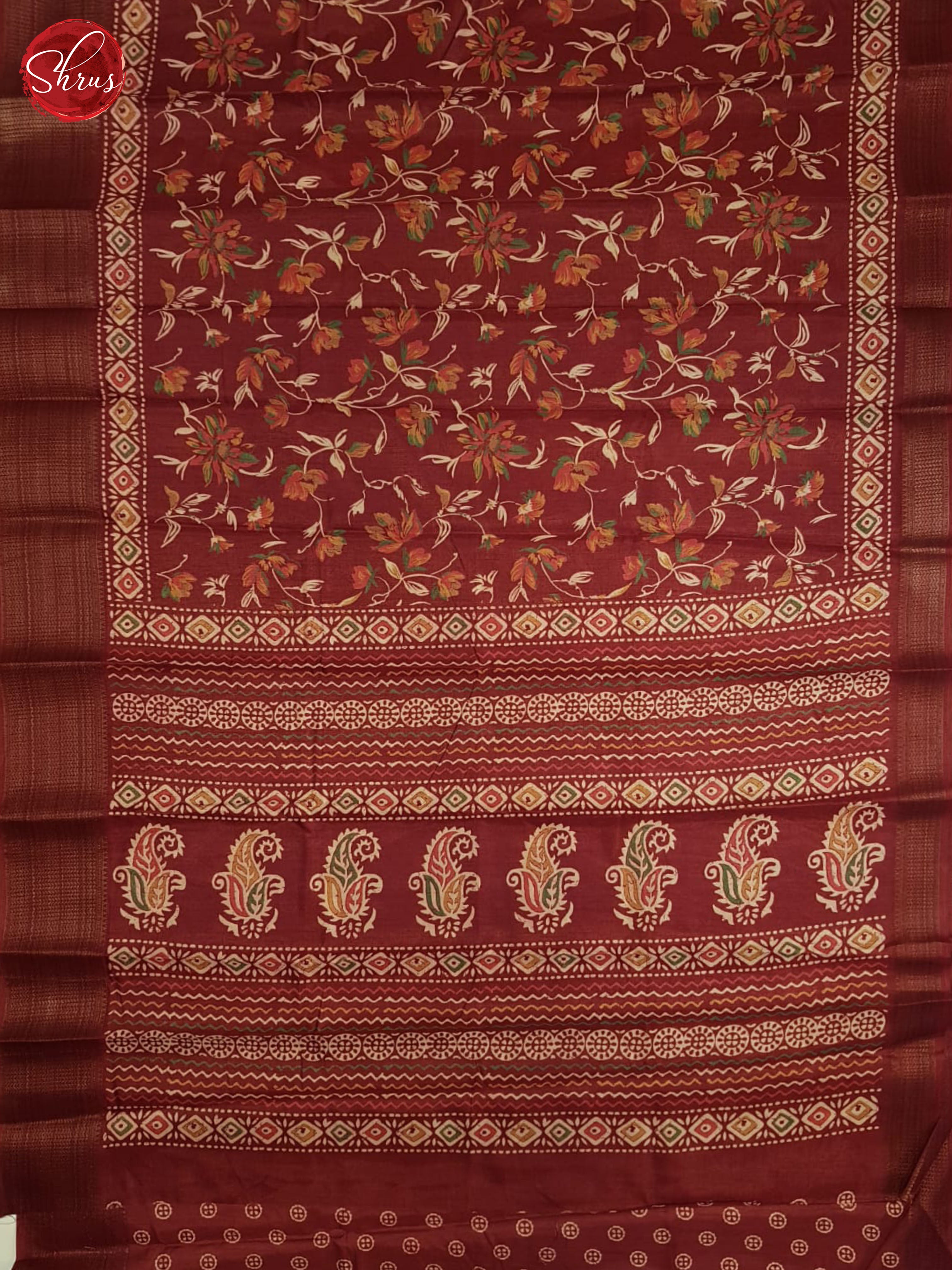Maroon(single tone)- Semi Crepe saree - Shop on ShrusEternity.com