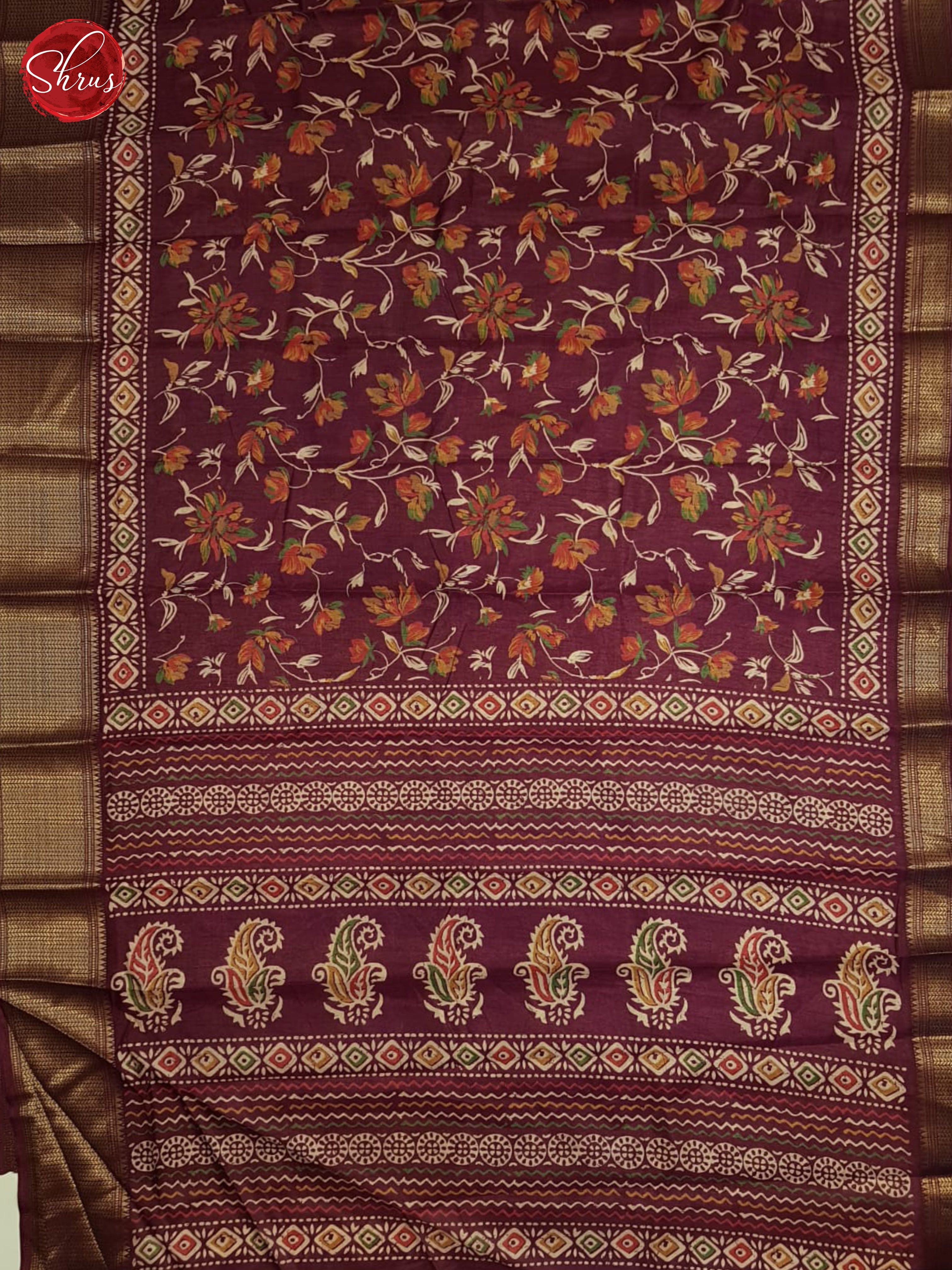 Maroon(Single tone)- semi crepe sareee - Shop on ShrusEternity.com