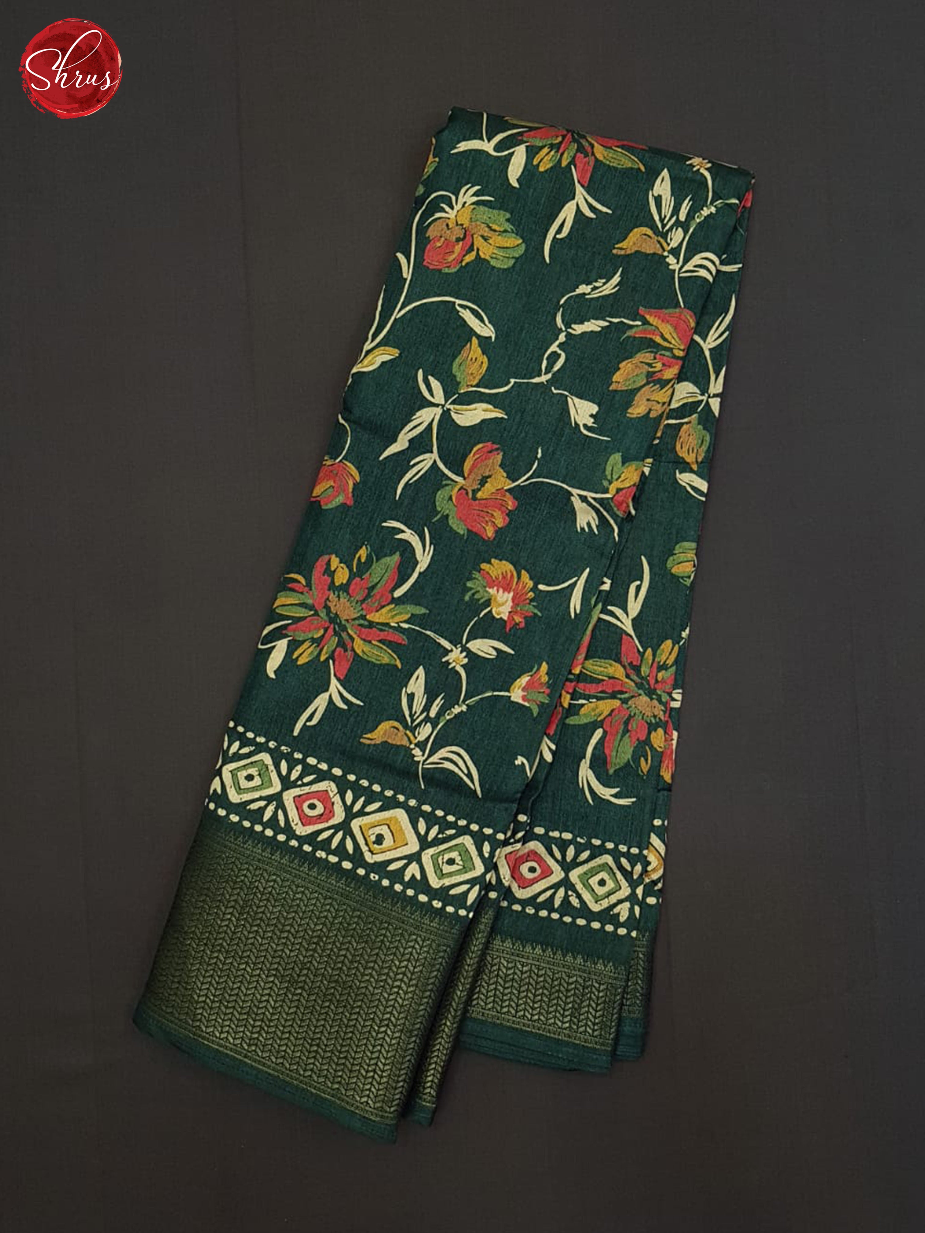 Green(single tone)- Semi Crepe Saree - Shop on ShrusEternity.com