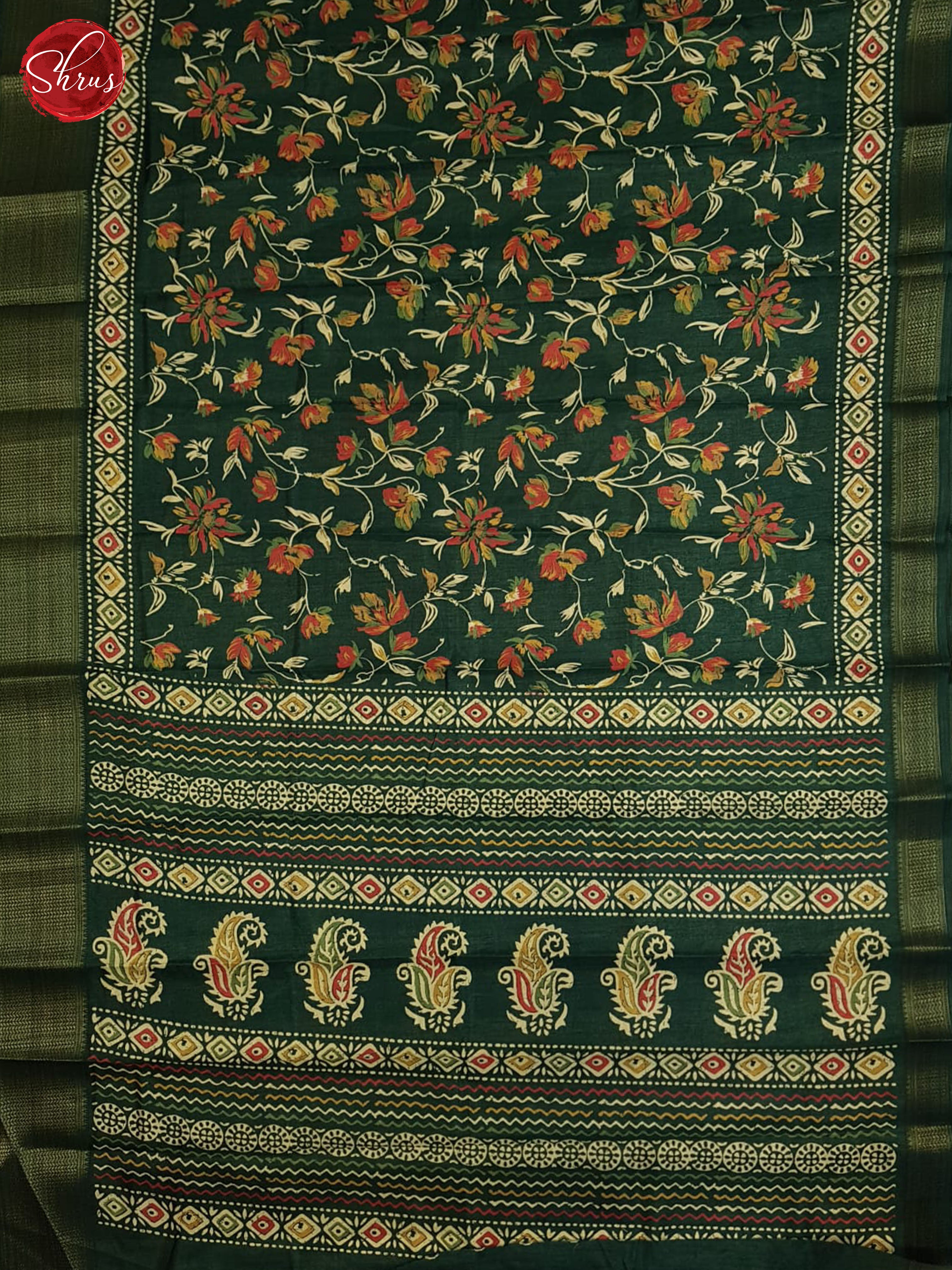 Green(single tone)- Semi Crepe Saree - Shop on ShrusEternity.com