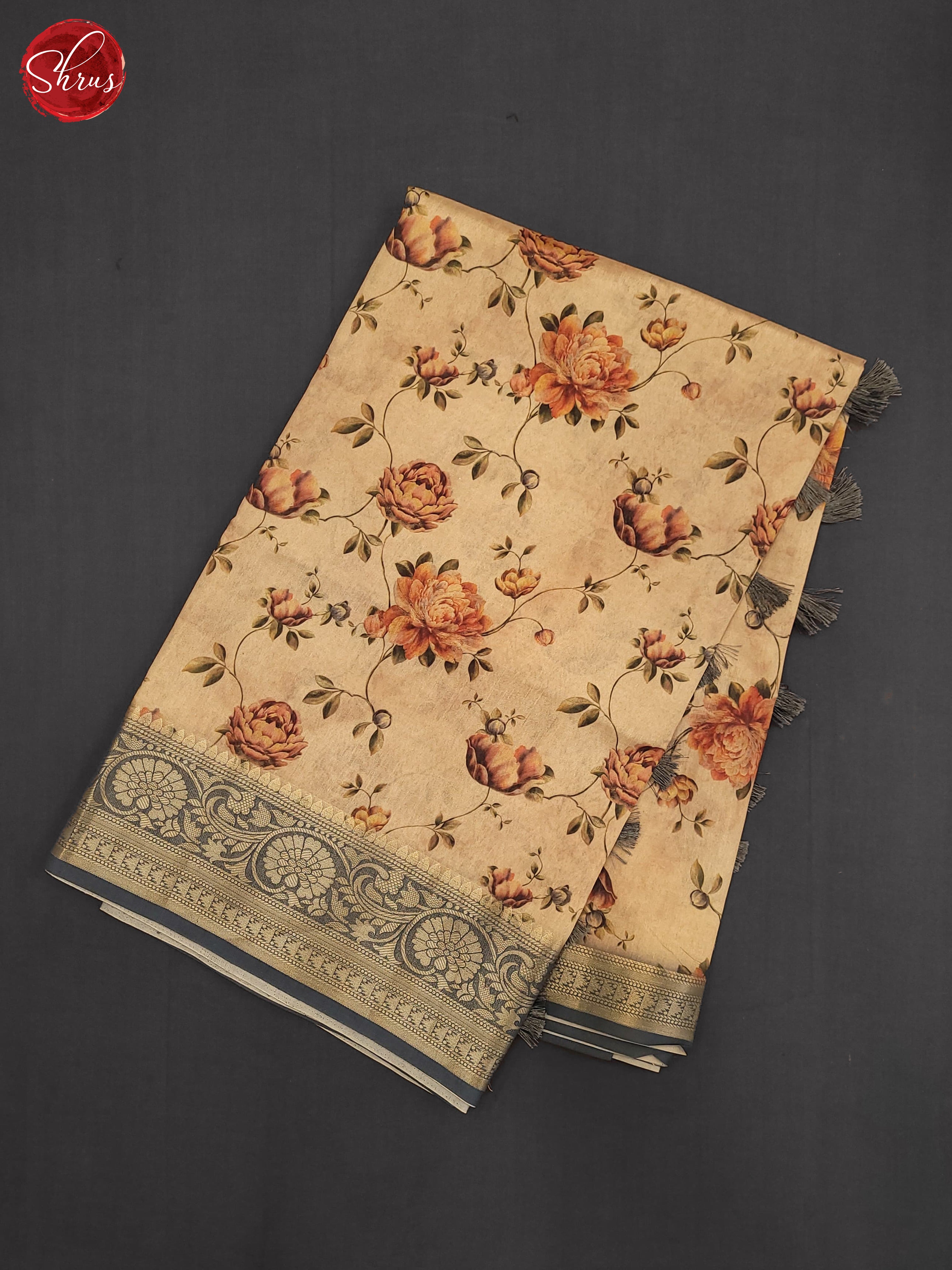 Beige & Brown - Semi Tussar Saree - Shop on ShrusEternity.com