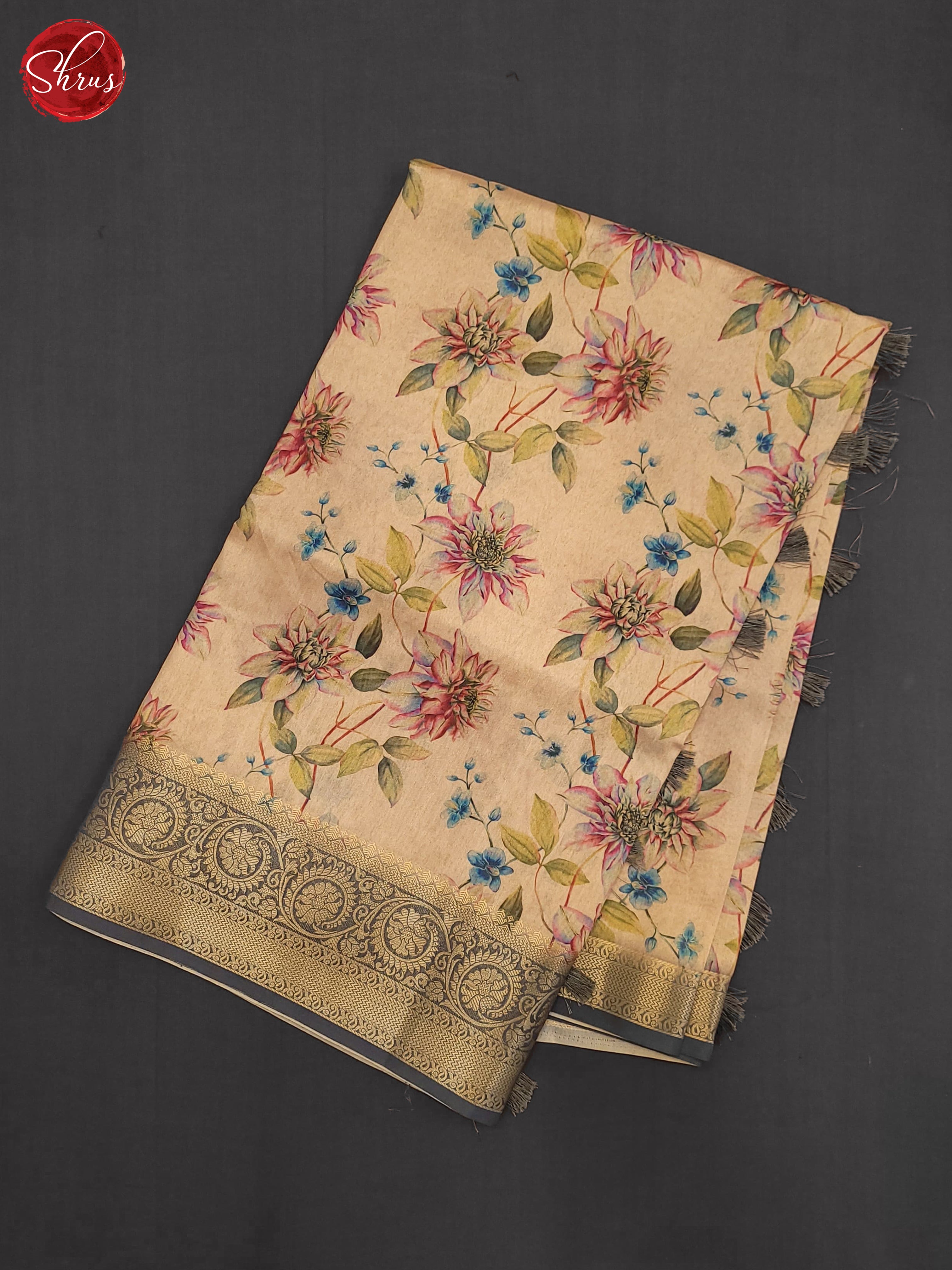 Beige & Grey- Semi Tussar Saree - Shop on ShrusEternity.com