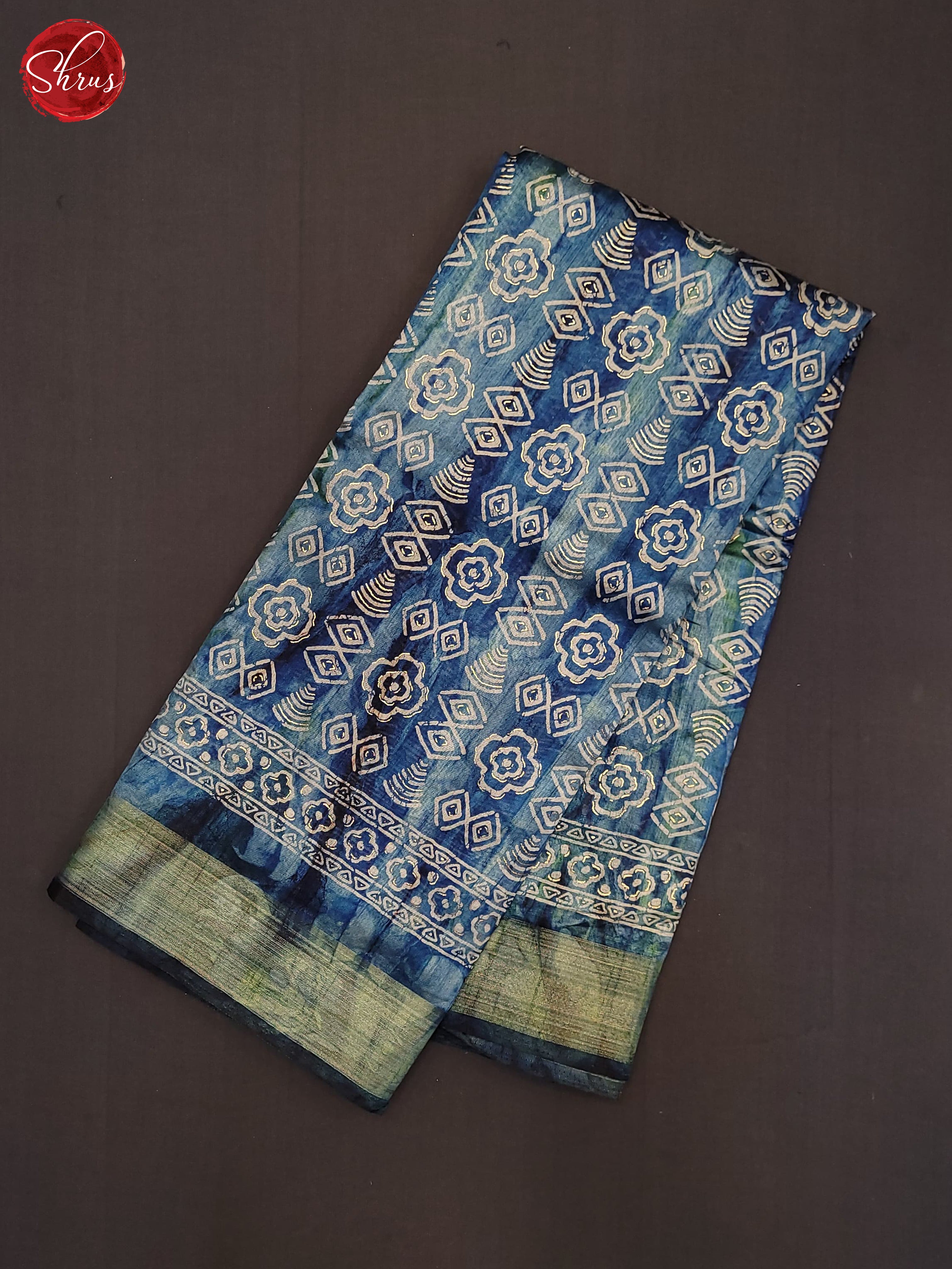Blue(Single Tone) - Semi Matka Saree - Shop on ShrusEternity.com