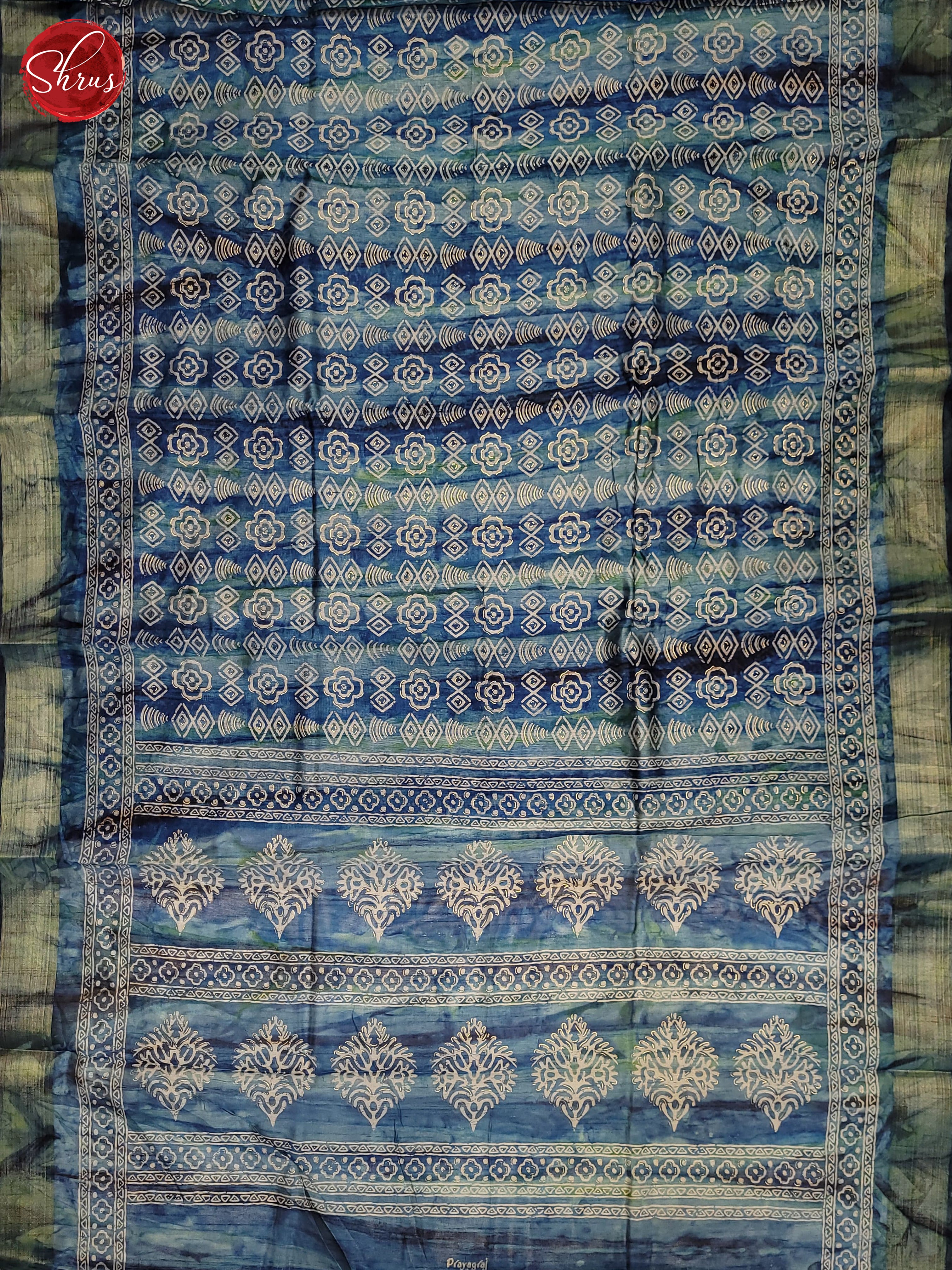 Blue(Single Tone) - Semi Matka Saree - Shop on ShrusEternity.com