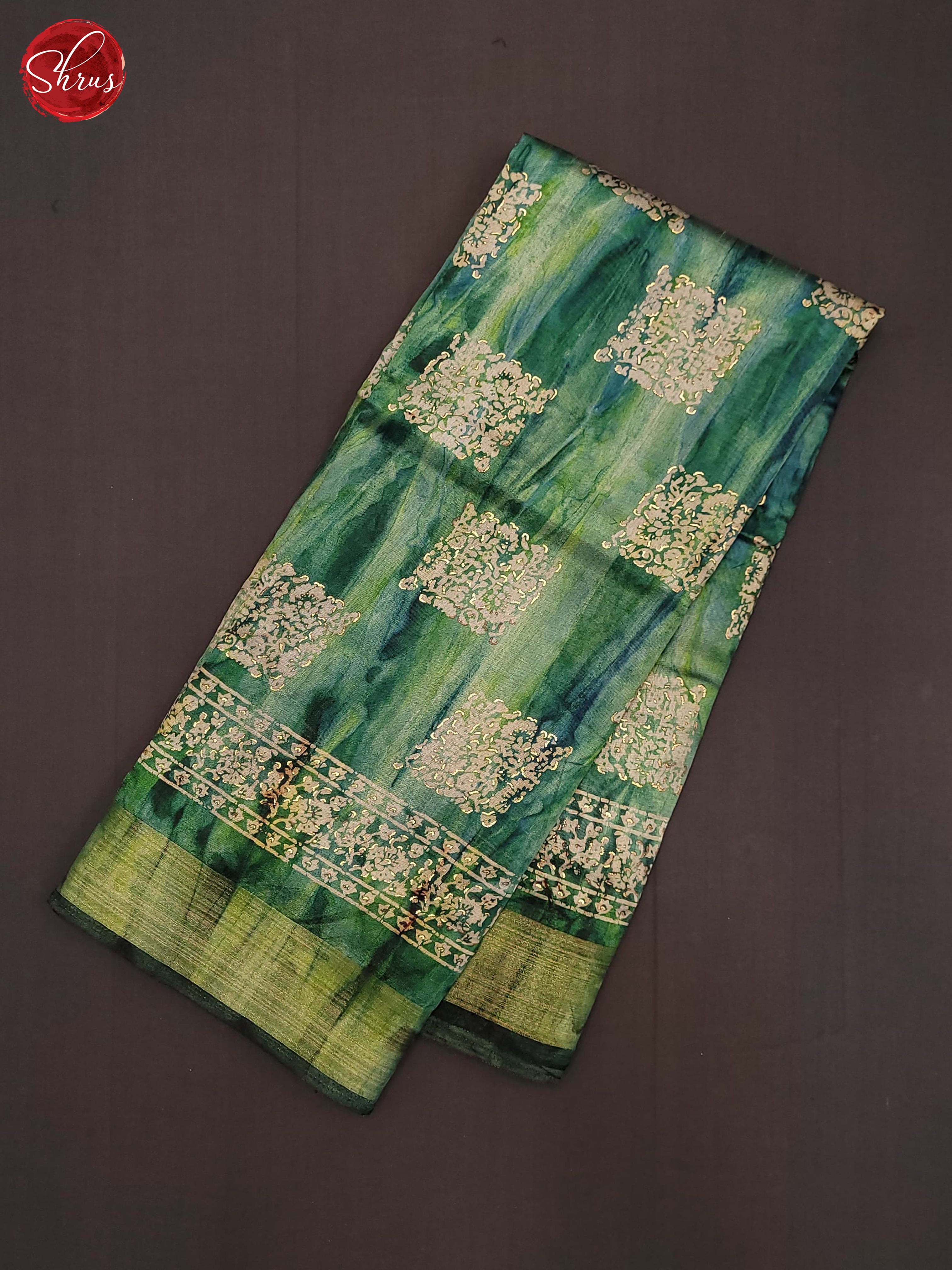 Green(Single Tone) - Semi Matka Saree - Shop on ShrusEternity.com