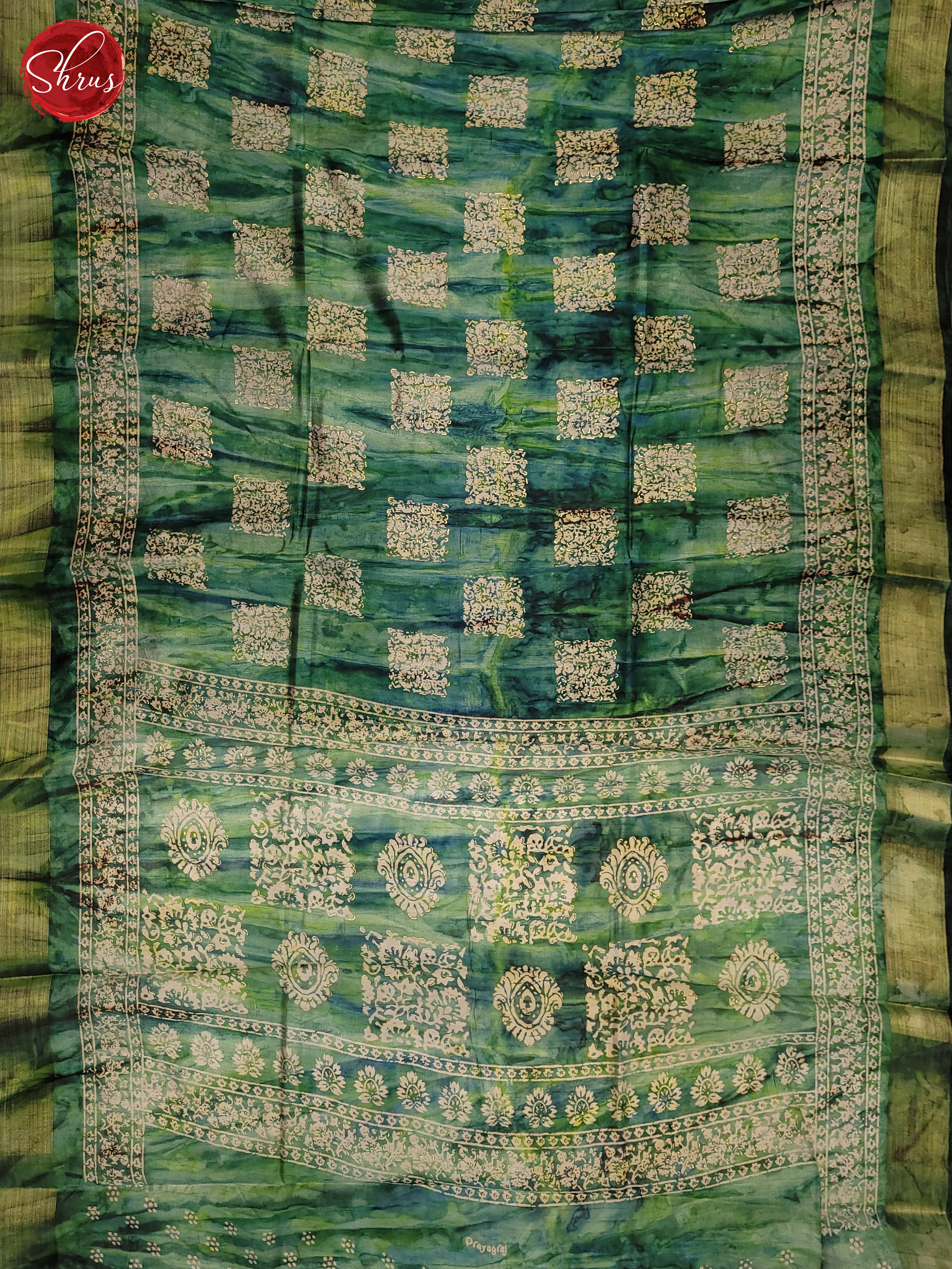 Green(Single Tone) - Semi Matka Saree - Shop on ShrusEternity.com