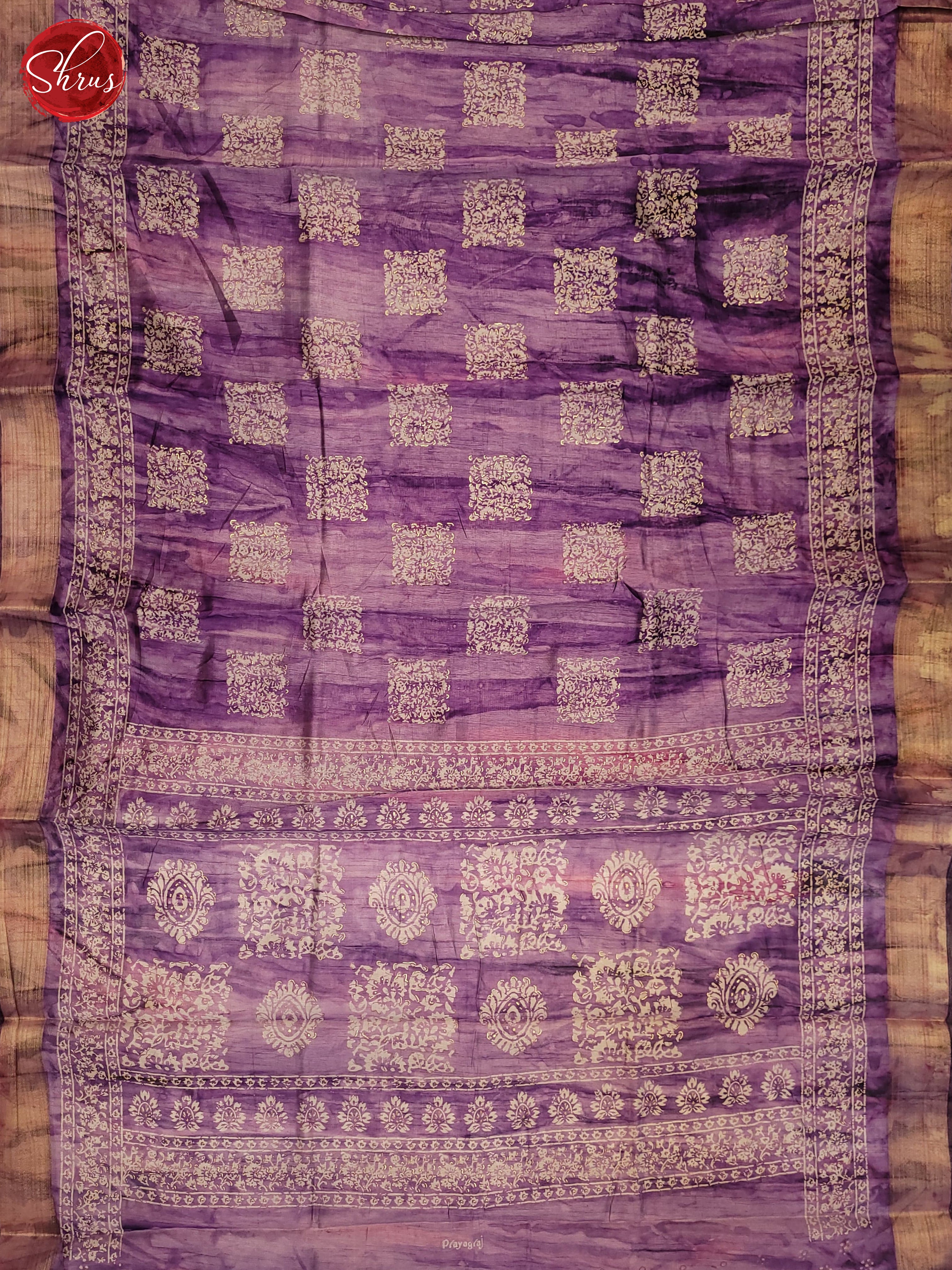 Lavender(Single Tone) - Semi Matka Saree - Shop on ShrusEternity.com