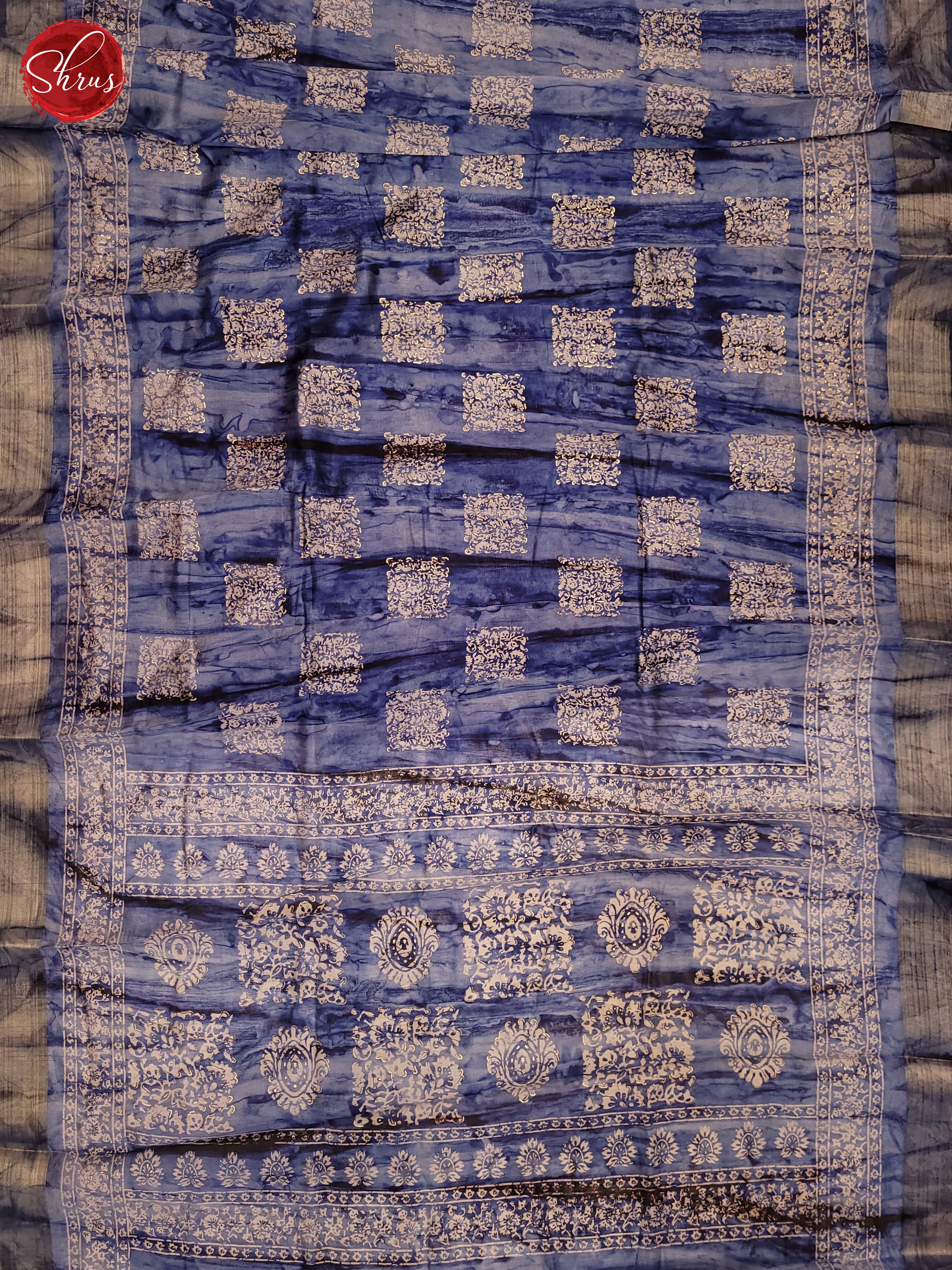 Blue(Single Tone) - Semi Matka Saree - Shop on ShrusEternity.com