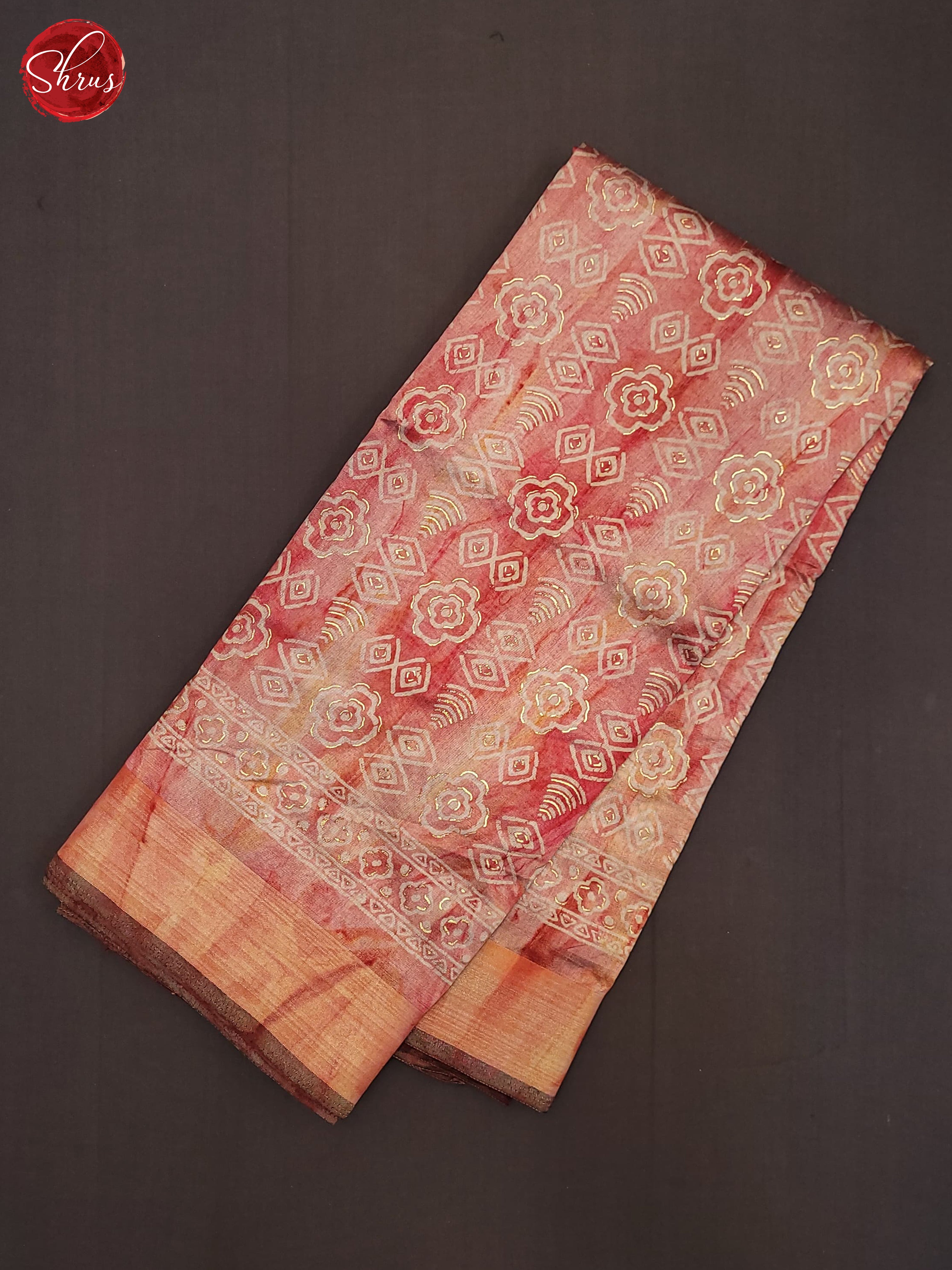 Peachish Pink(Single Tone) - Semi Matka Saree - Shop on ShrusEternity.com