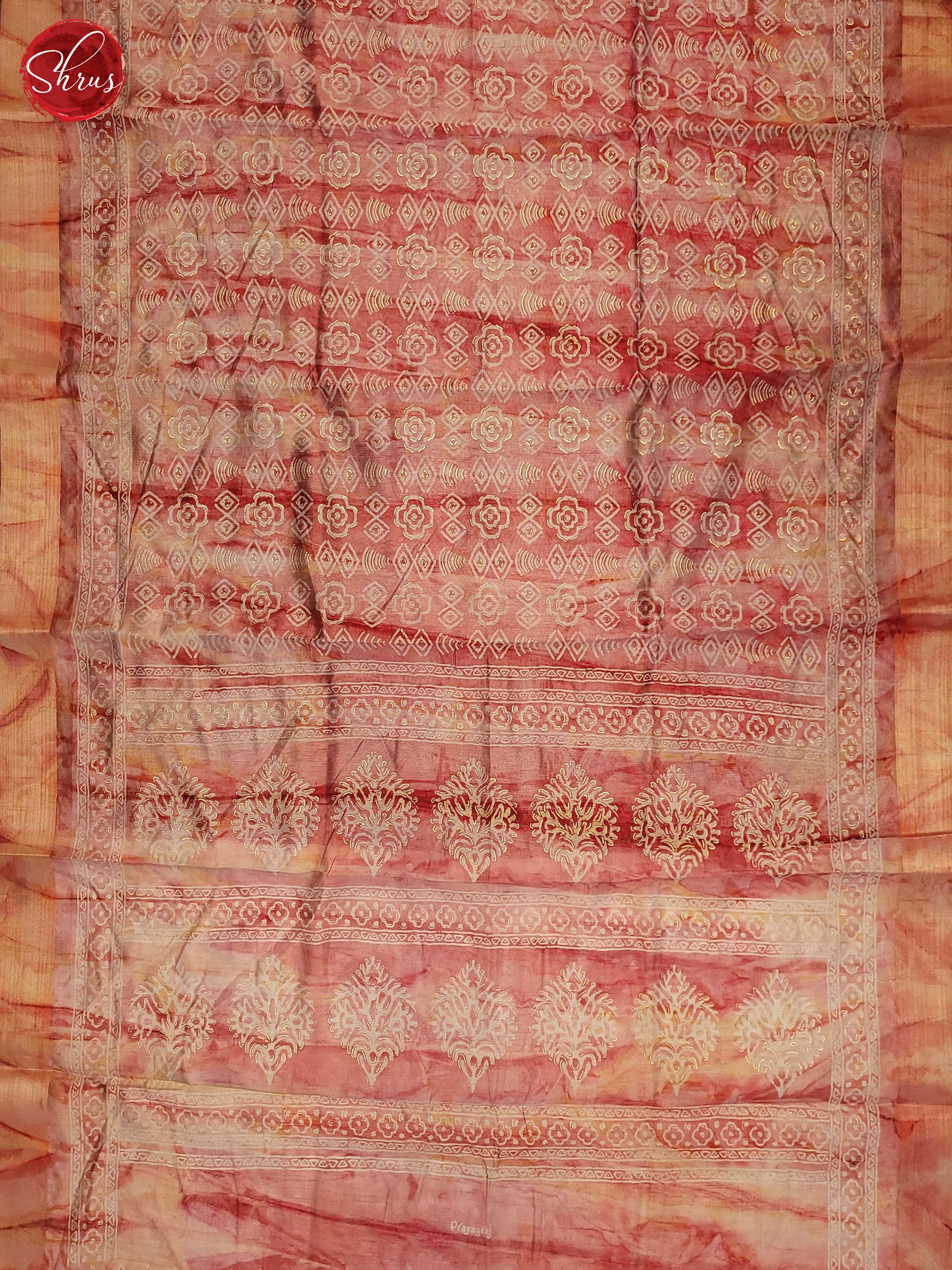 Peachish Pink(Single Tone) - Semi Matka Saree - Shop on ShrusEternity.com